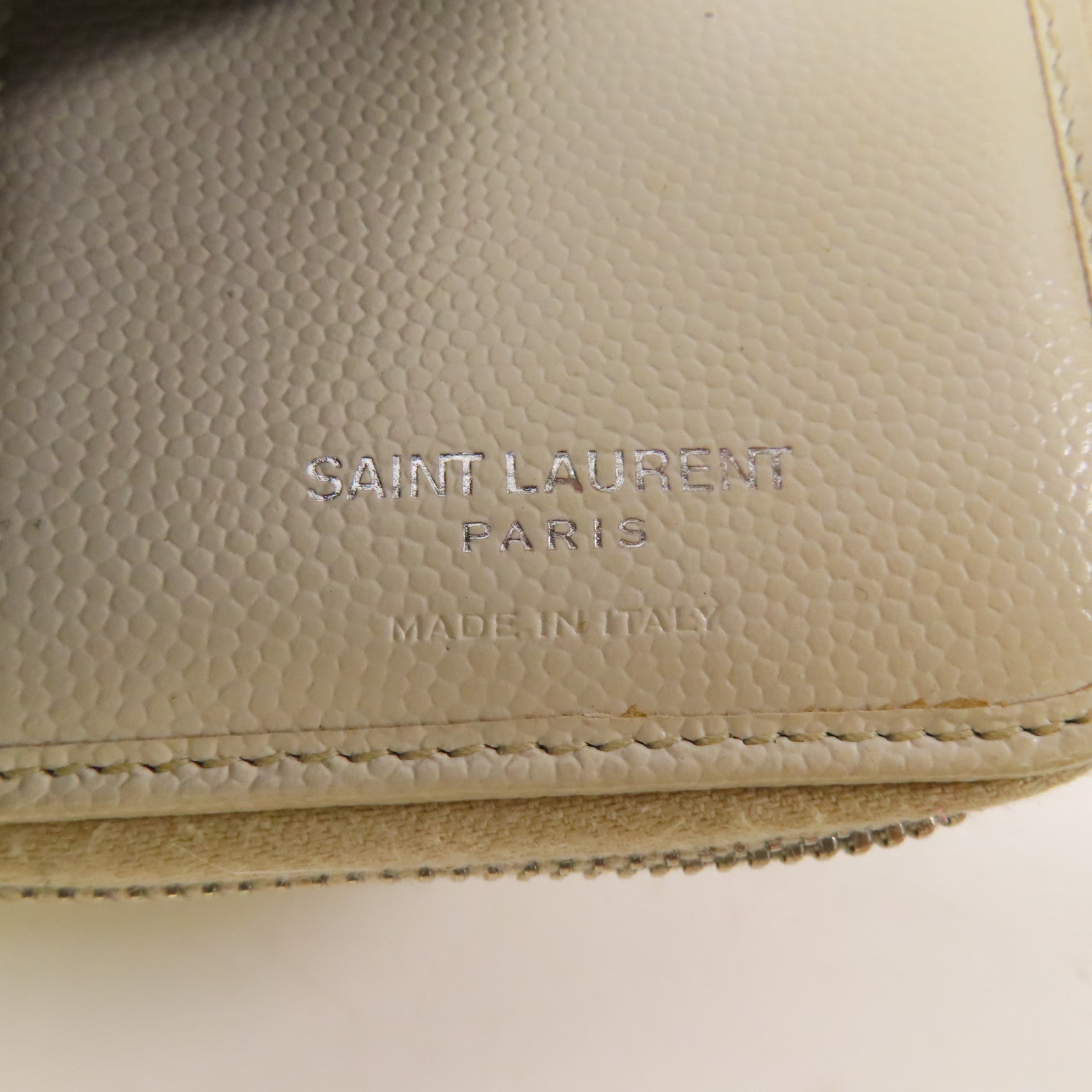 SAINT LAURENT 牛皮皮革Bifold Wallet銀扣錢包