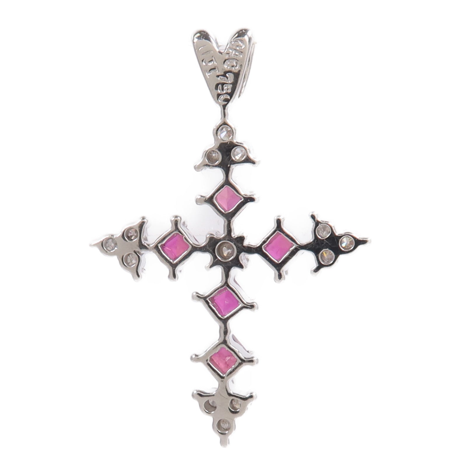 JEWELRY 18K白金Ruby Diamond Pendant Top紅寶石/鑽石吊墜