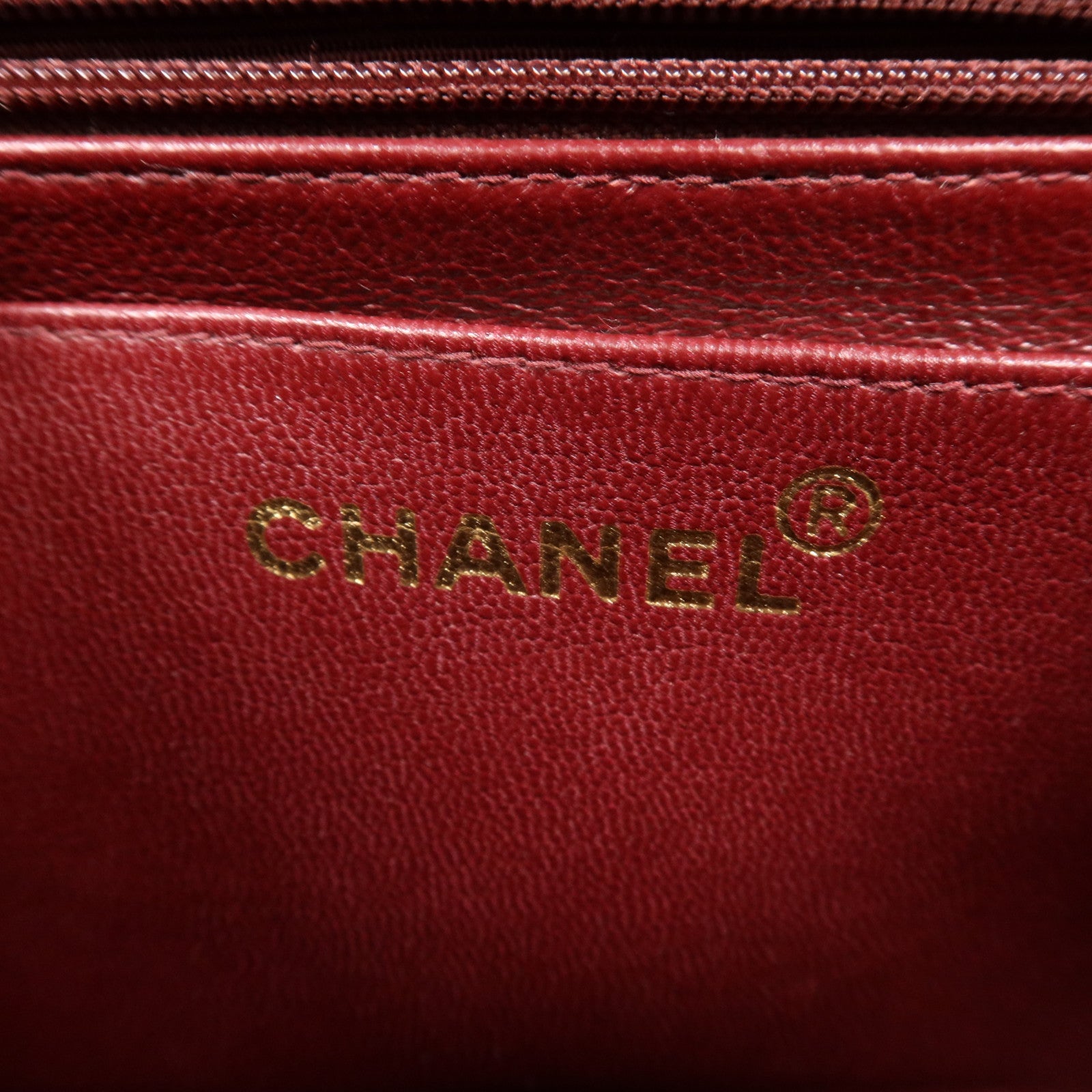 CHANEL 羊皮皮革Vintage Hand Bag金扣手挽袋