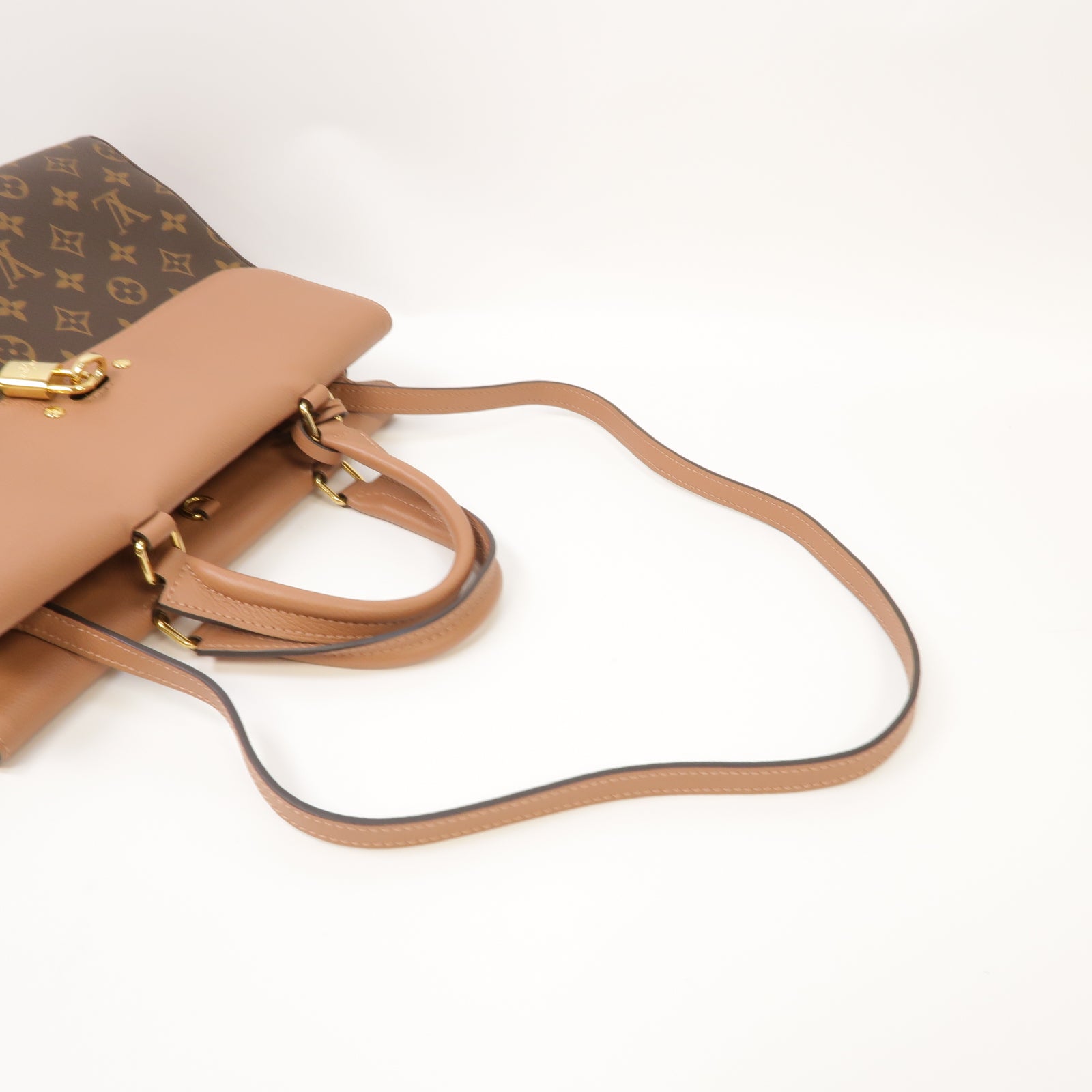 LOUIS VUITTON 【激減優惠】Monogram 2 Way Shoulder Bag金扣手挽肩背兩用袋啡色