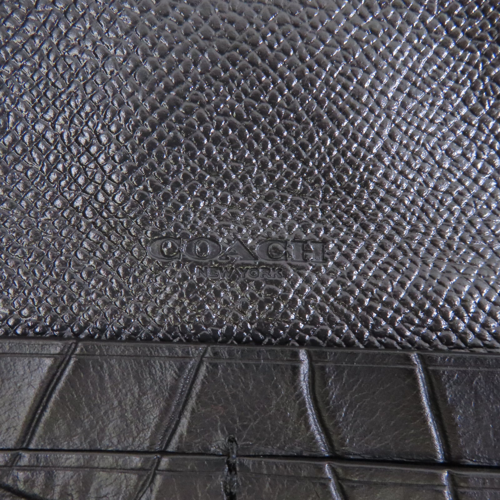 COACH 牛皮皮革Long Wallet金扣長錢包黑色