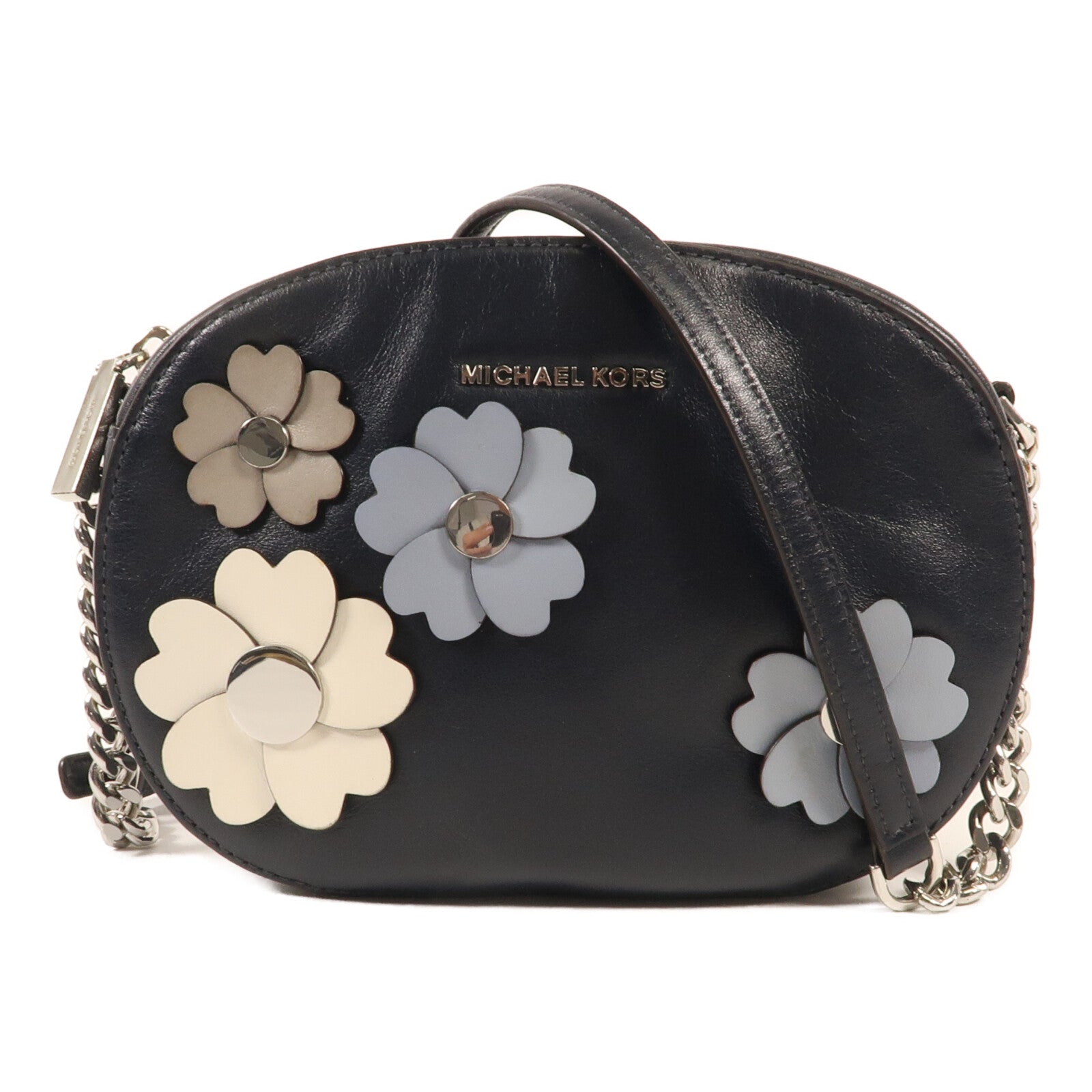 Michael Kors 牛皮皮革Shoulder Bag銀扣肩背袋