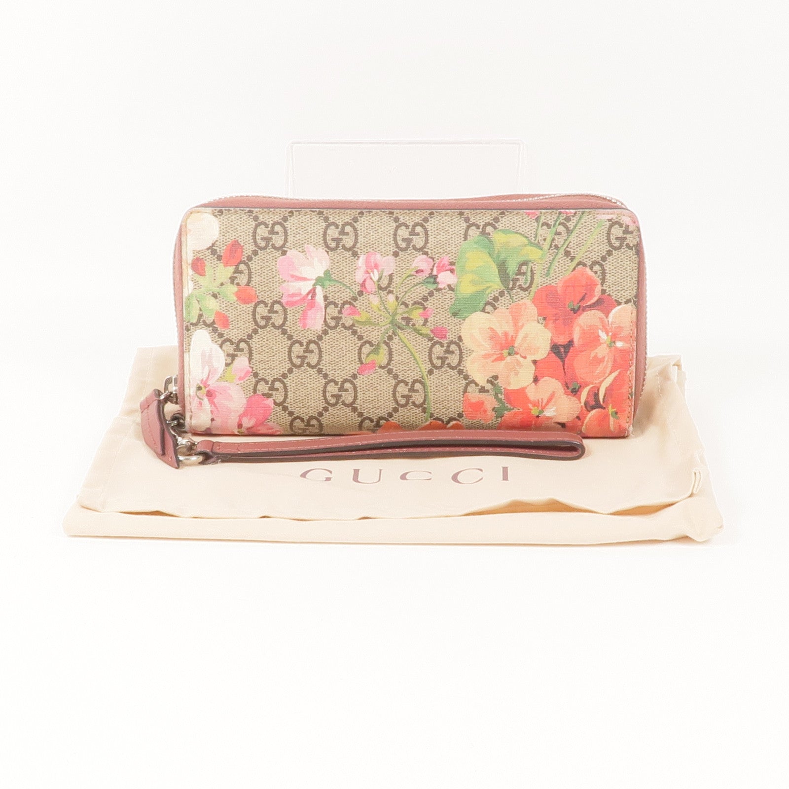 GUCCI 塗層帆布Zipper Long Wallet銀扣長錢包