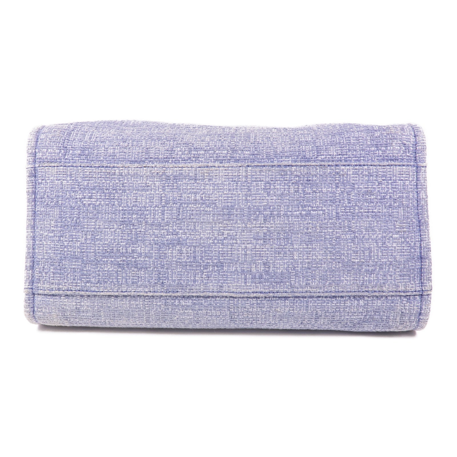 CHANEL 帆布Deauville Tote銀扣肩背袋