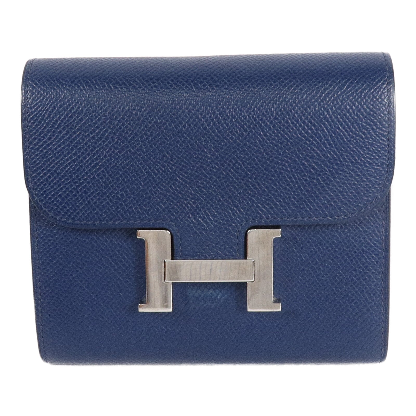 HERMES Epsom皮革Constance Wallet錢包Bleu Saphir