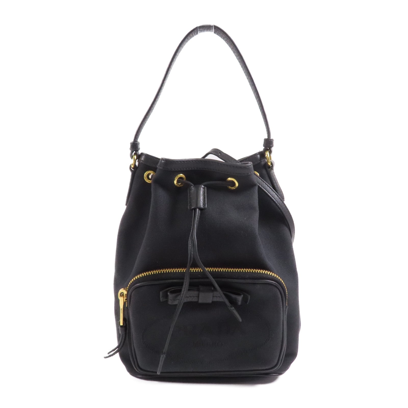 PRADA 帆布2 Way Shoulder金扣手挽肩背兩用袋