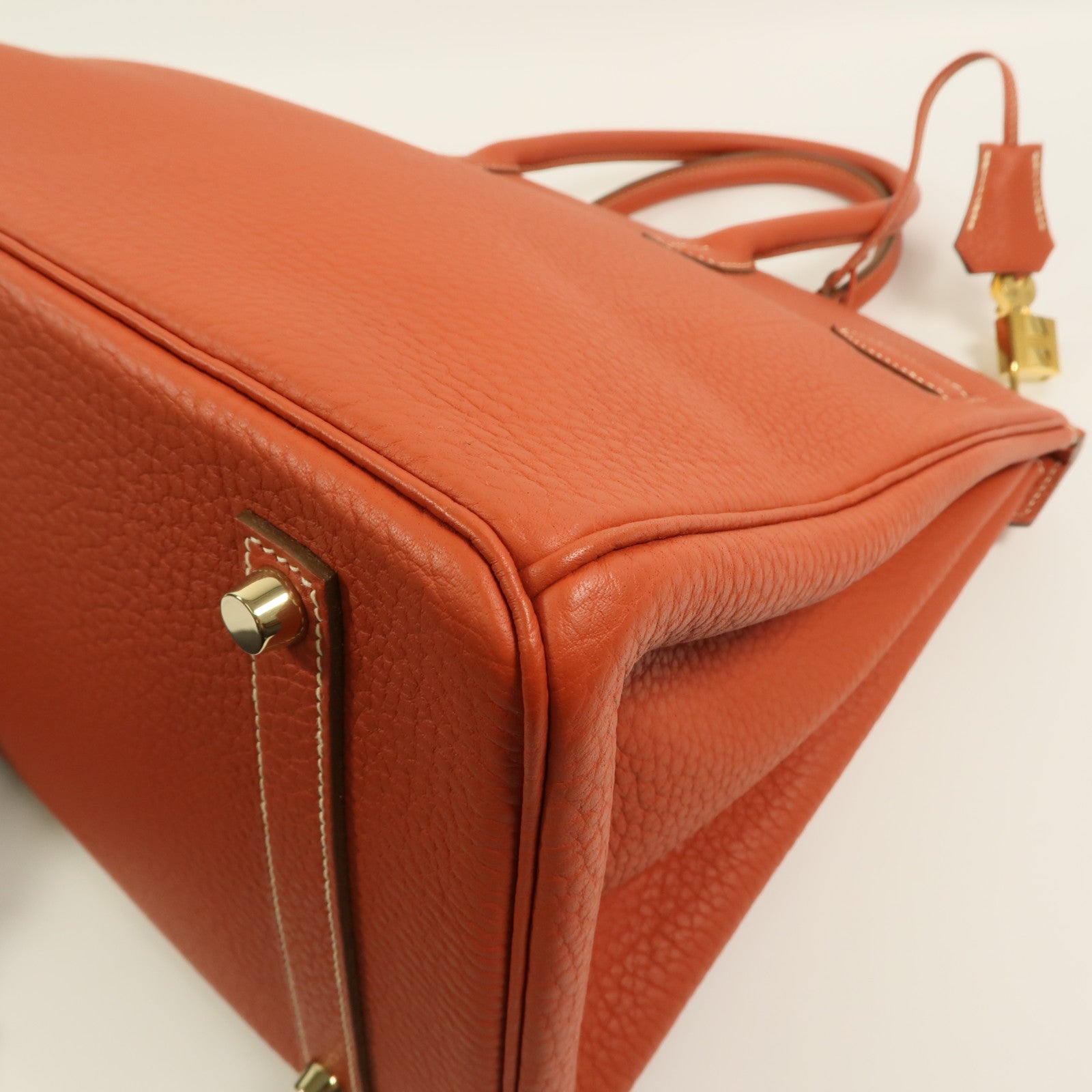 HERMES Fjord皮革Birkin 35手挽袋Sanguine