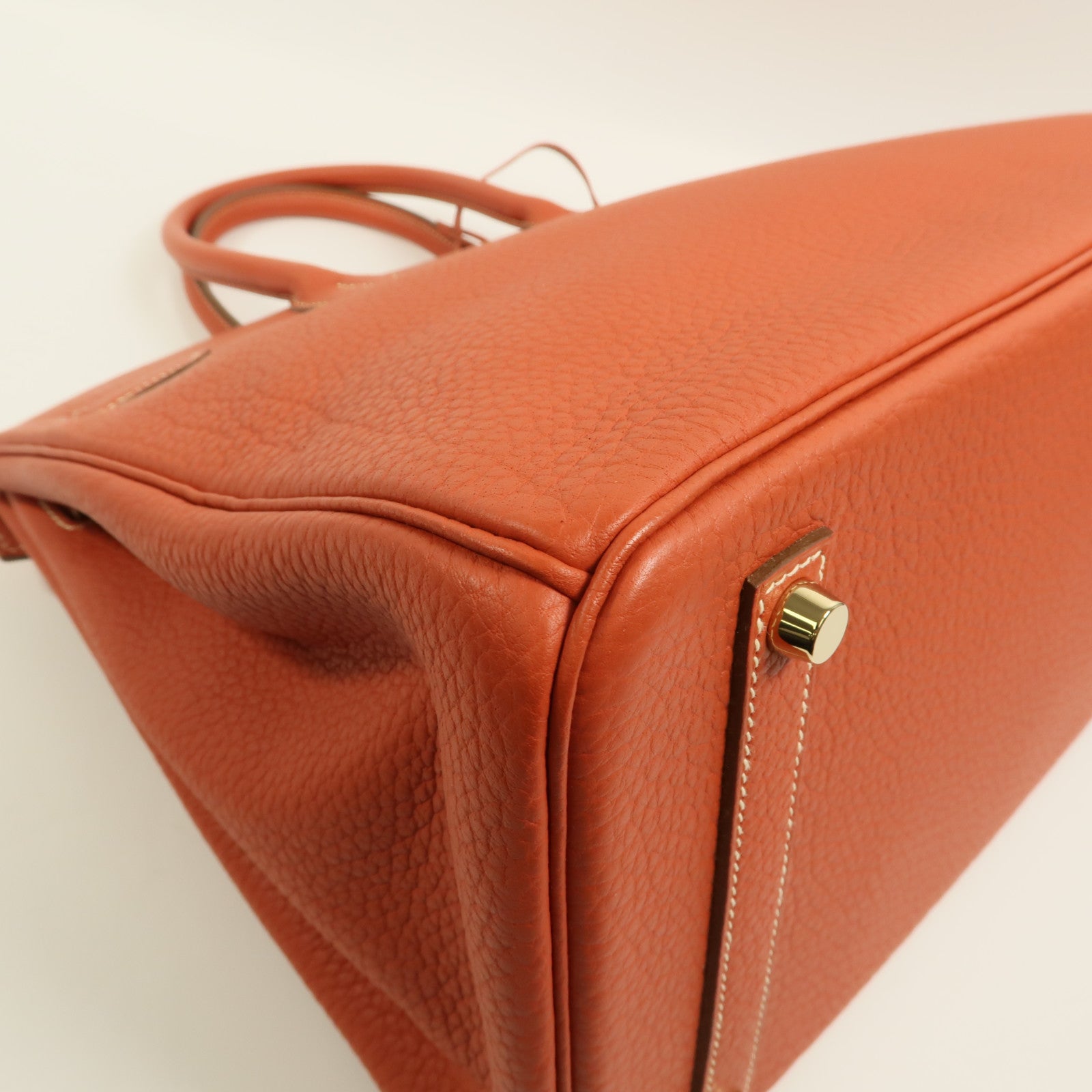 HERMES Fjord皮革Birkin 35手挽袋Sanguine