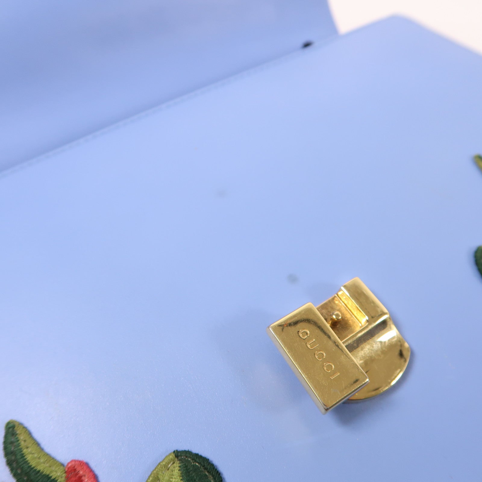 GUCCI 牛皮皮革Sylvie Medium金扣手挽肩背兩用袋