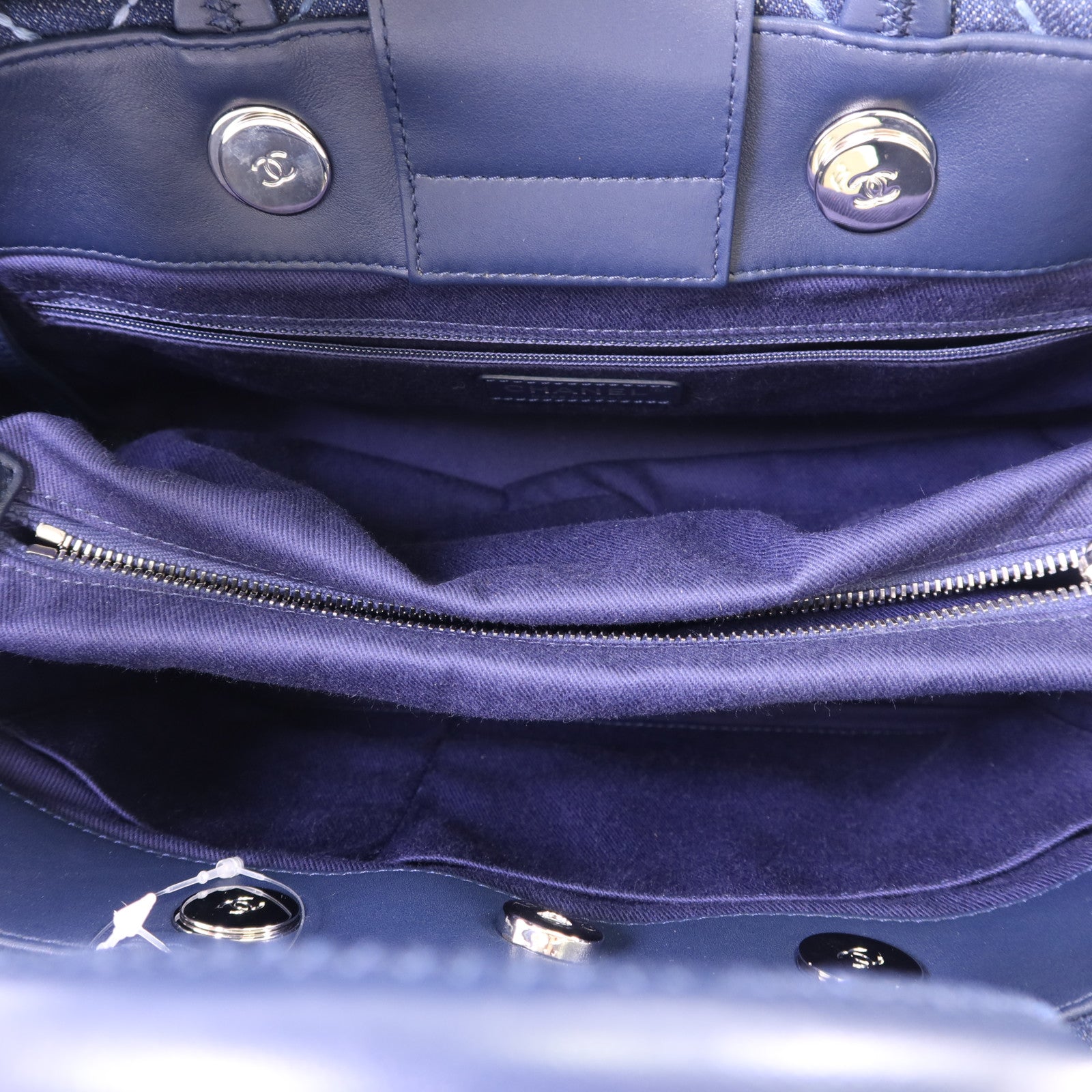 CHANEL 牛仔布2 Way Shoulder Bag銀扣手挽肩背兩用袋