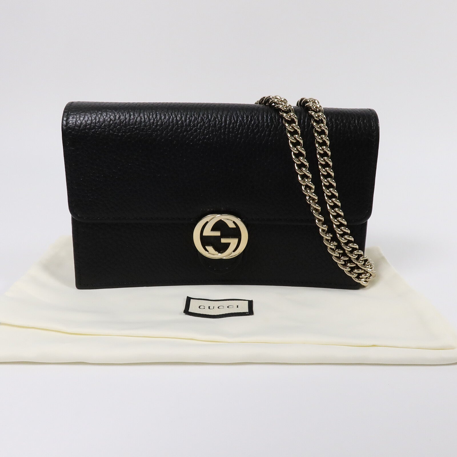 GUCCI 牛皮皮革Chain Shoulder Bag鏈帶肩背袋