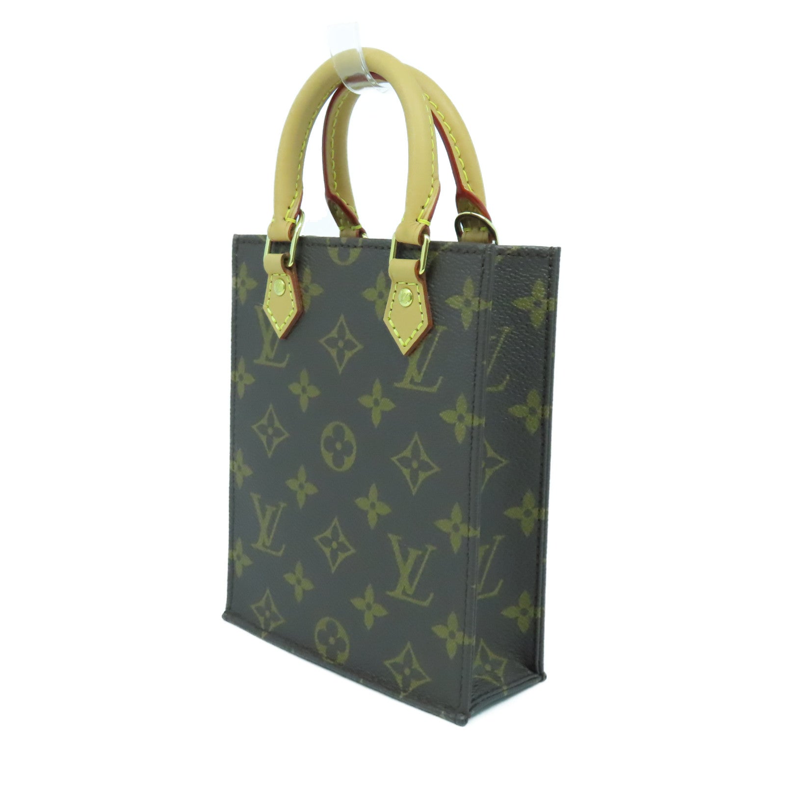 LOUIS VUITTON 【激減優惠】Monogram Petit Sac Plat金扣手挽肩背兩用袋啡色