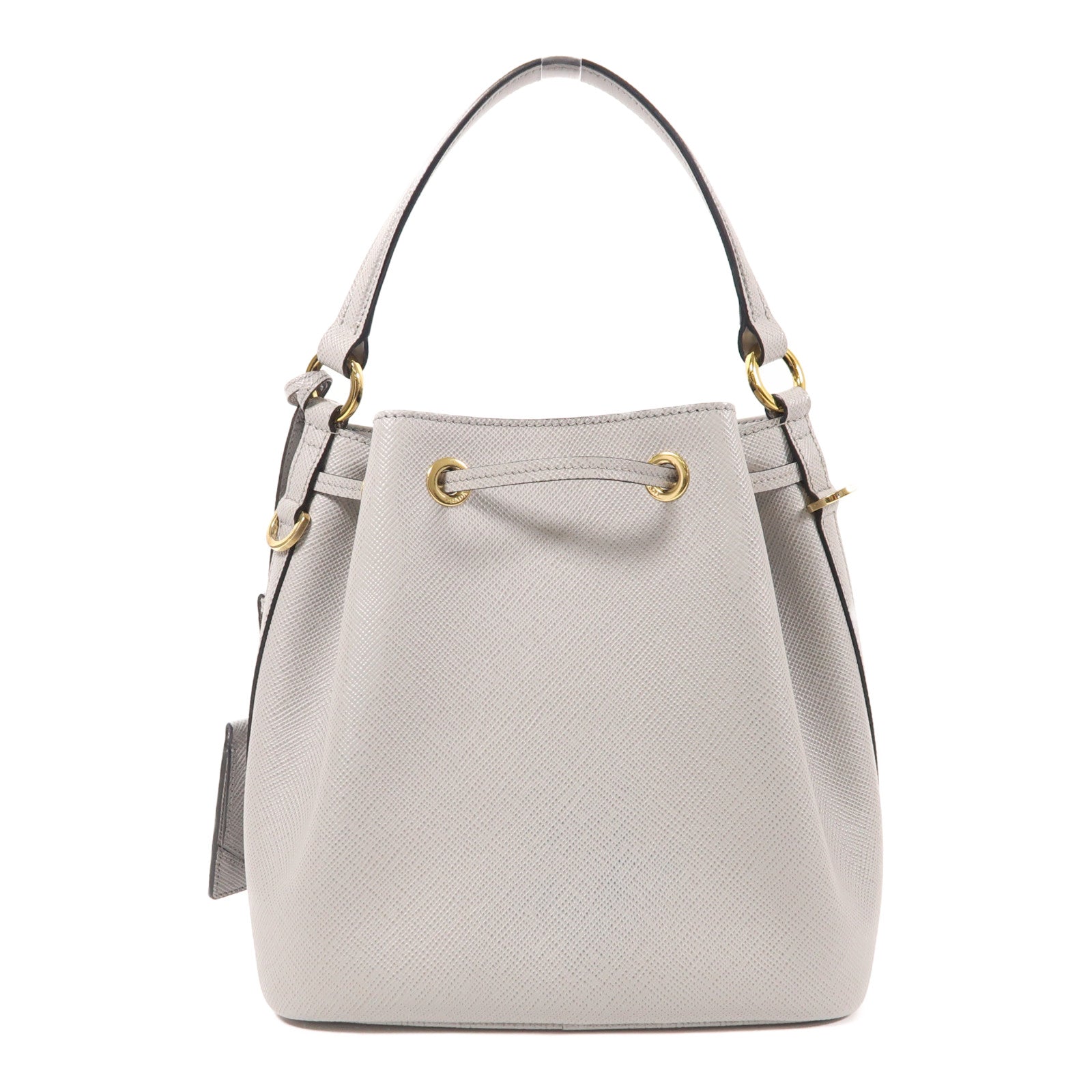 PRADA 牛皮皮革Bucket Bag金扣手挽肩背兩用袋