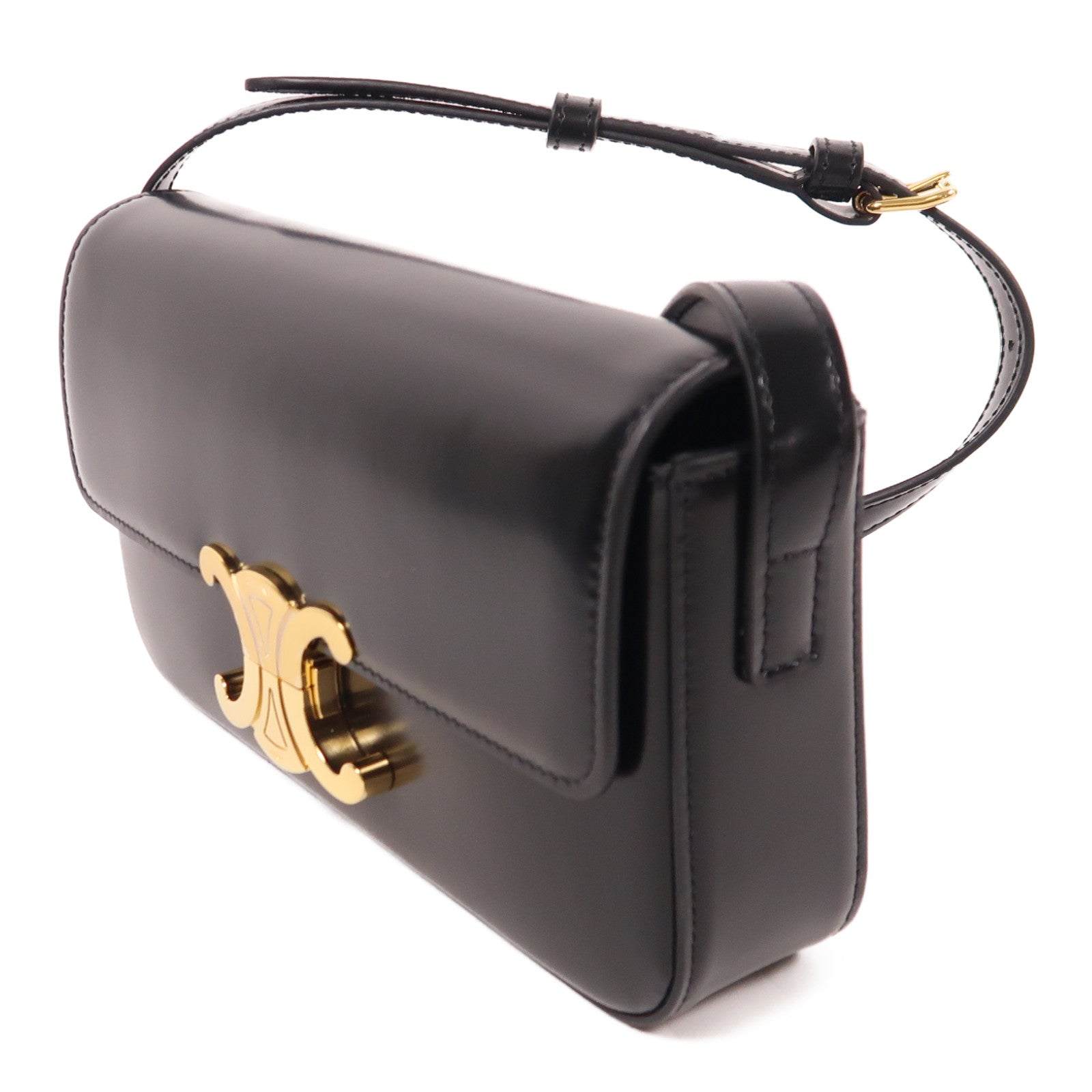 CELINE 【激減優惠】牛皮皮革Claude Shiny金扣肩背袋