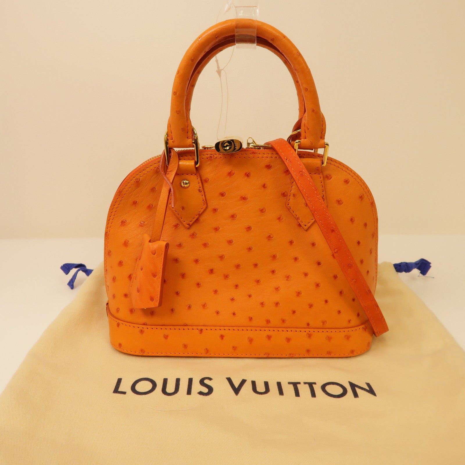 LOUIS VUITTON 鴕鳥皮革Alma BB手挽肩背兩用袋橙色