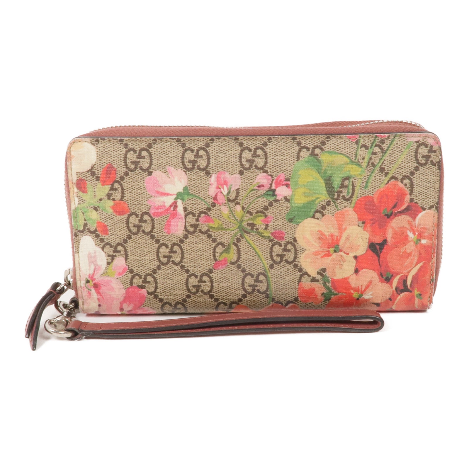 GUCCI 塗層帆布Zipper Long Wallet銀扣長錢包