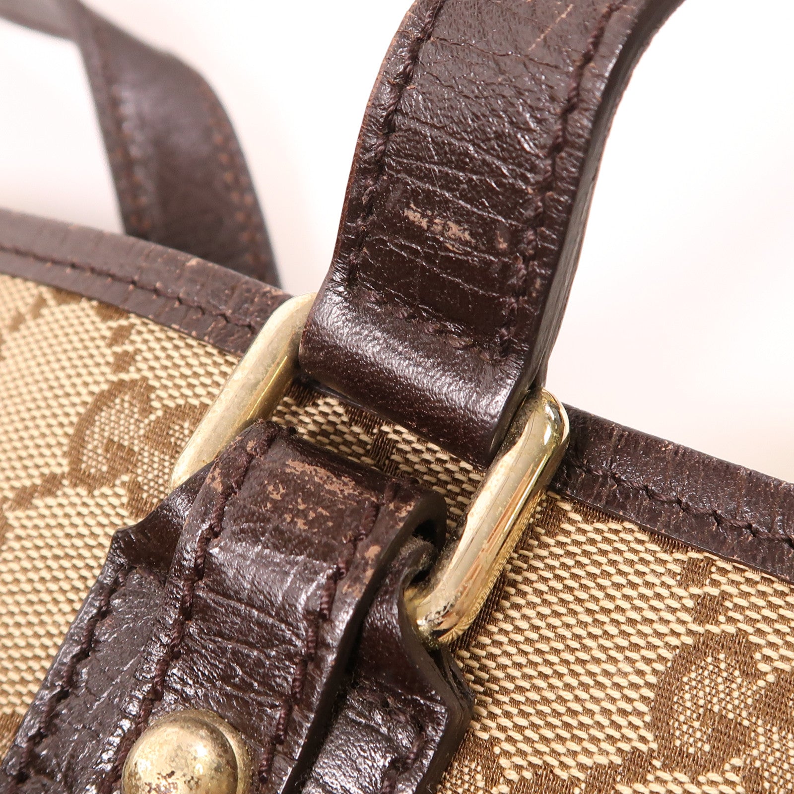 GUCCI 帆布Sherry Line金扣肩背袋