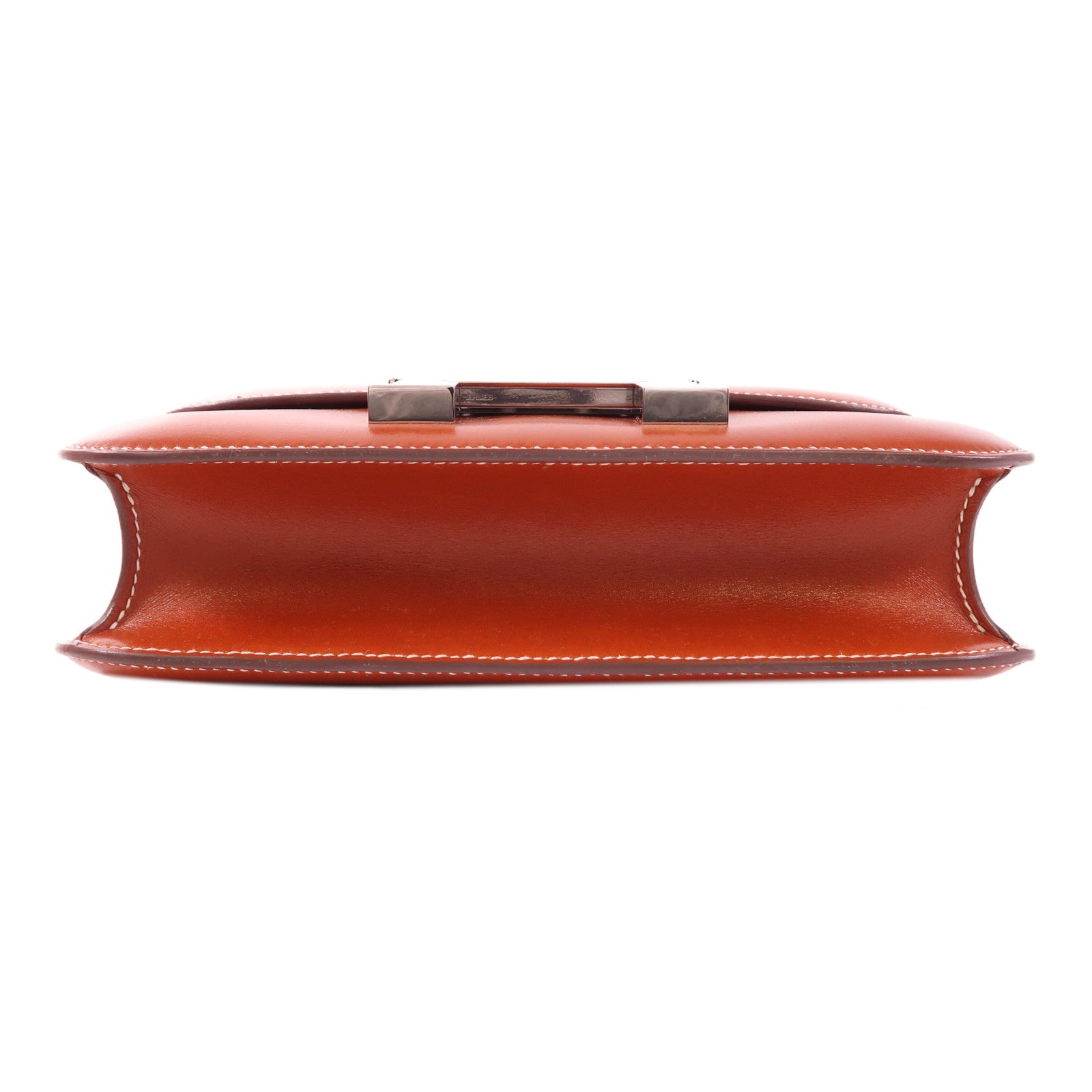 HERMES 【激減優惠】Box Calf皮革Constance 24銀扣肩背袋Brique