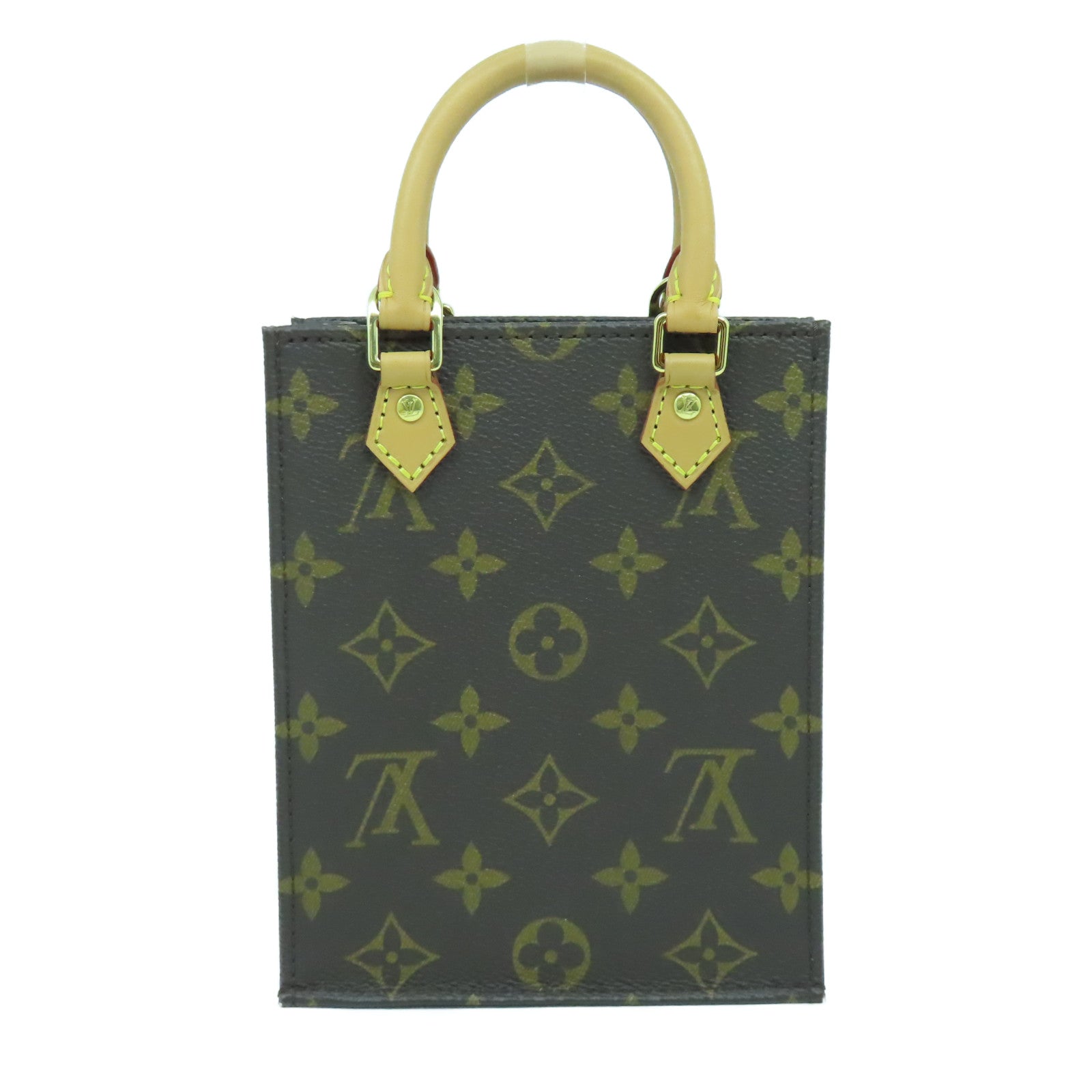 LOUIS VUITTON 【激減優惠】Monogram Petit Sac Plat金扣手挽肩背兩用袋啡色