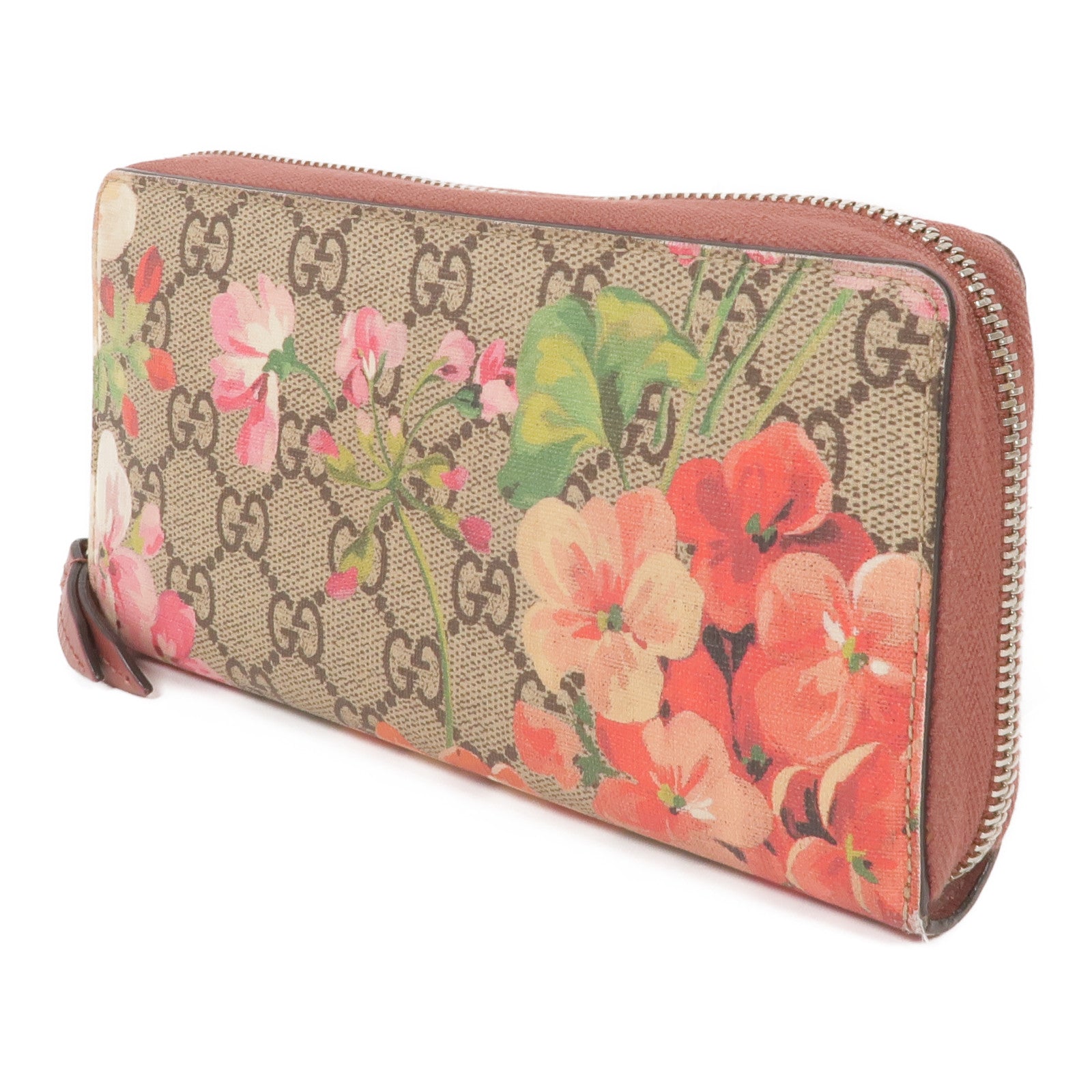 GUCCI 塗層帆布Zipper Long Wallet銀扣長錢包