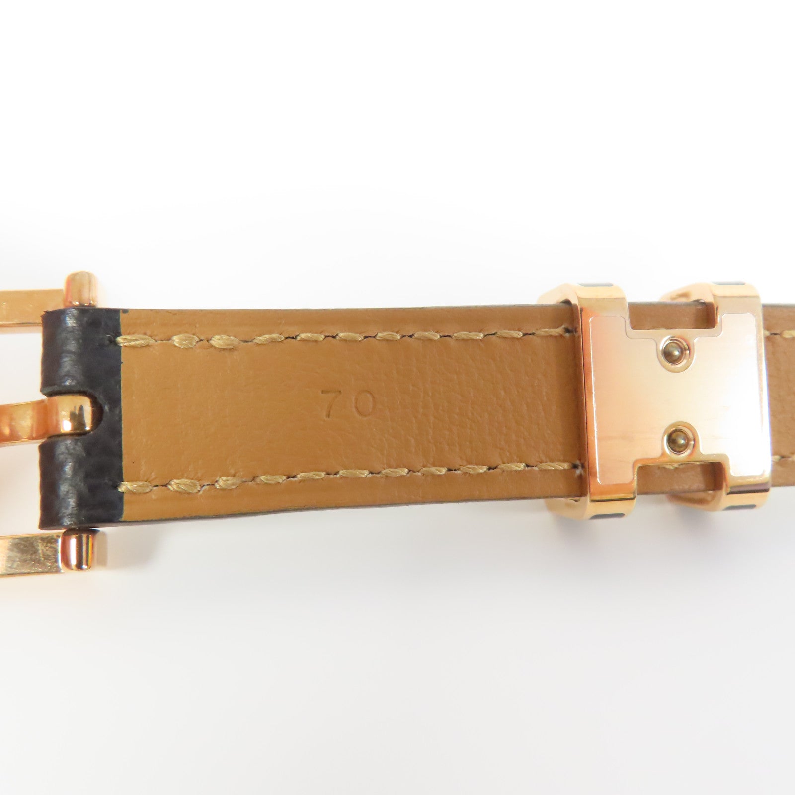 HERMES 【激減優惠】Epsom皮革Pop H Belt金扣皮帶黑色