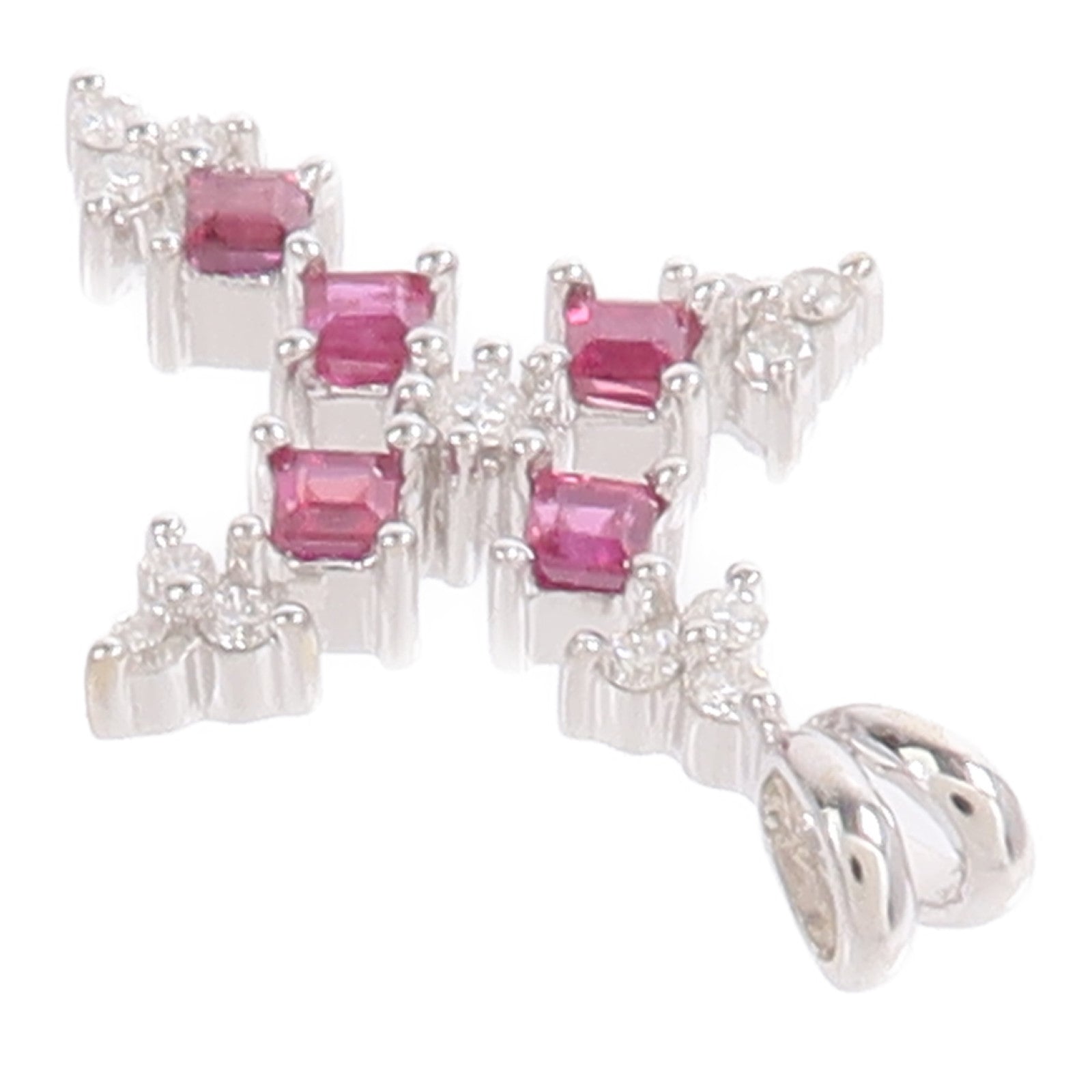 JEWELRY 18K白金Ruby Diamond Pendant Top紅寶石/鑽石吊墜