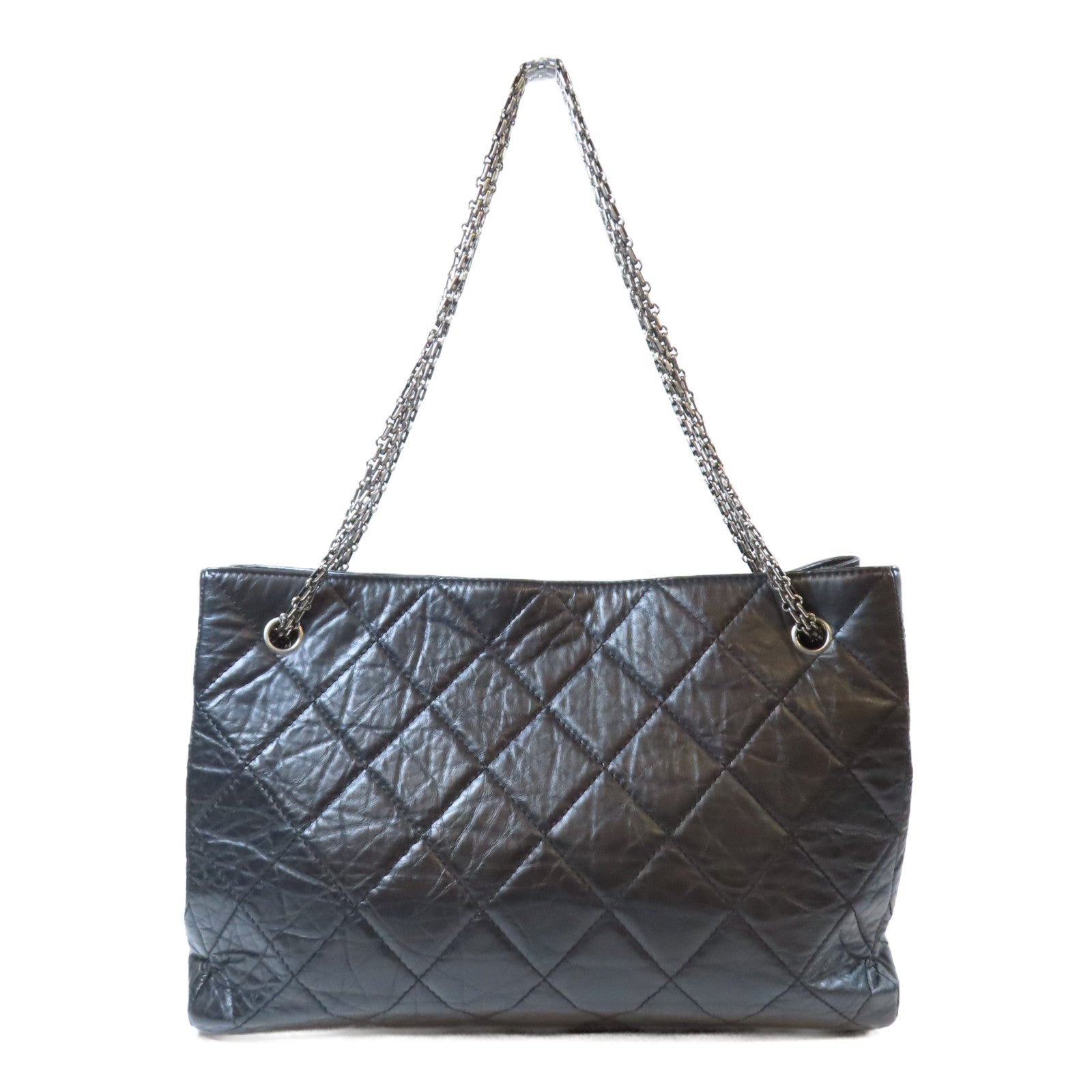 CHANEL 【激減優惠】菱格羊皮皮革Chain Shoulder Bag銀扣鏈帶肩背袋黑色