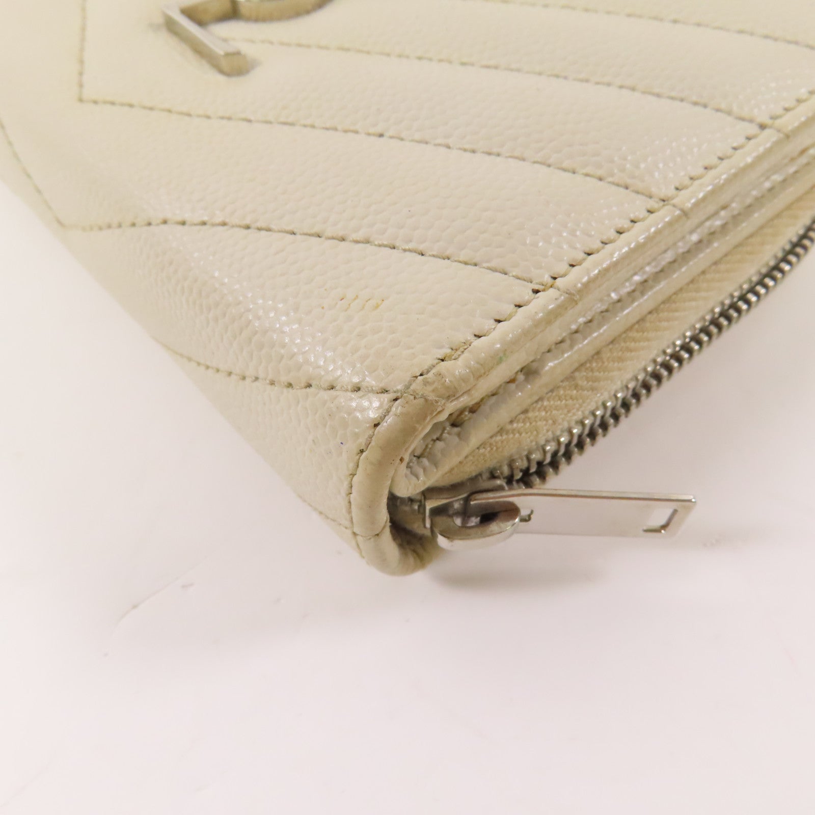 SAINT LAURENT 牛皮皮革Bifold Wallet銀扣錢包