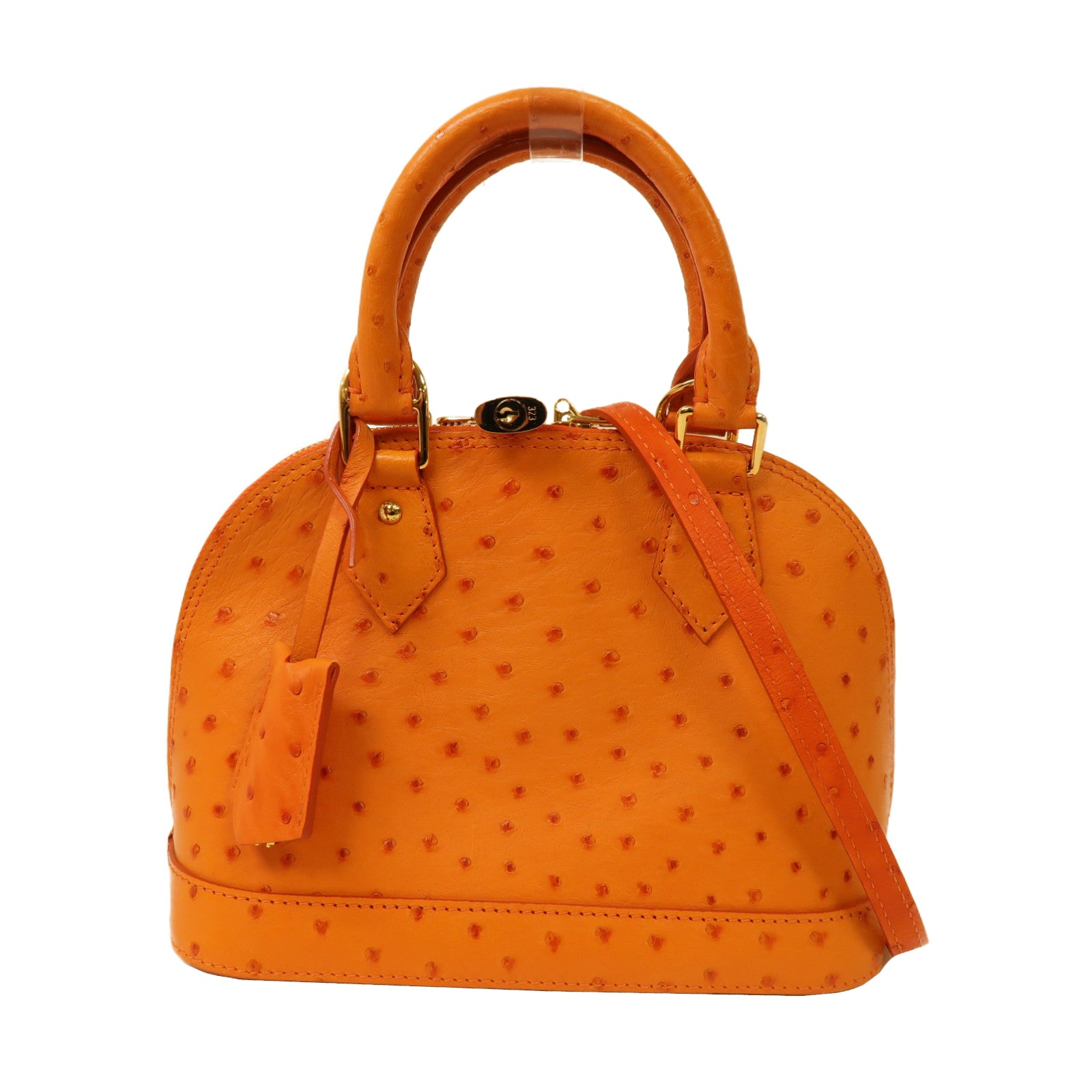 LOUIS VUITTON 鴕鳥皮革Alma BB手挽肩背兩用袋橙色