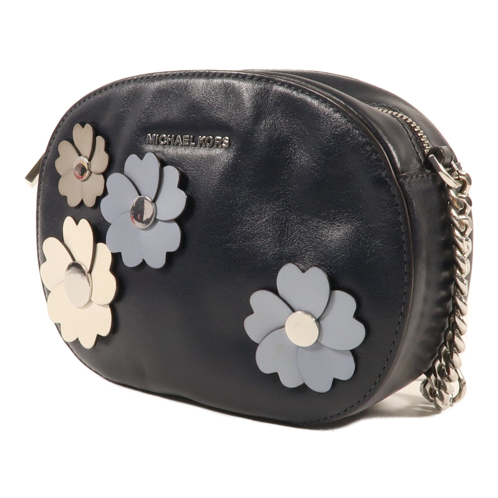 Michael Kors 牛皮皮革Shoulder Bag銀扣肩背袋