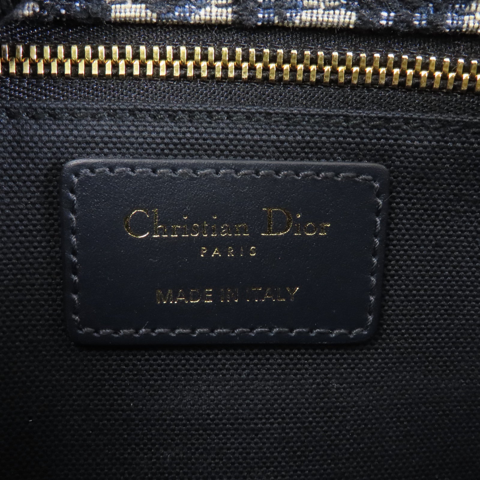 Dior 帆布/皮革Montaigne 30金扣肩背袋藍色