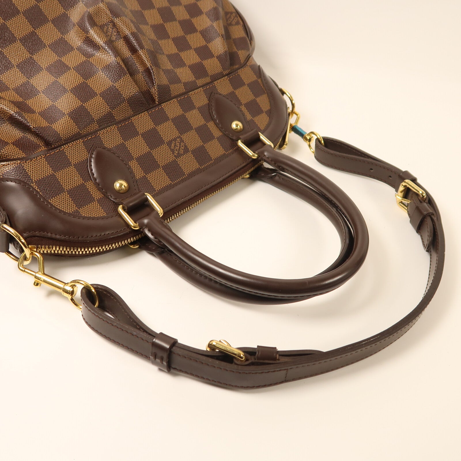LOUIS VUITTON 【激減優惠】Damier Trevi PM金扣手挽肩背兩用袋
