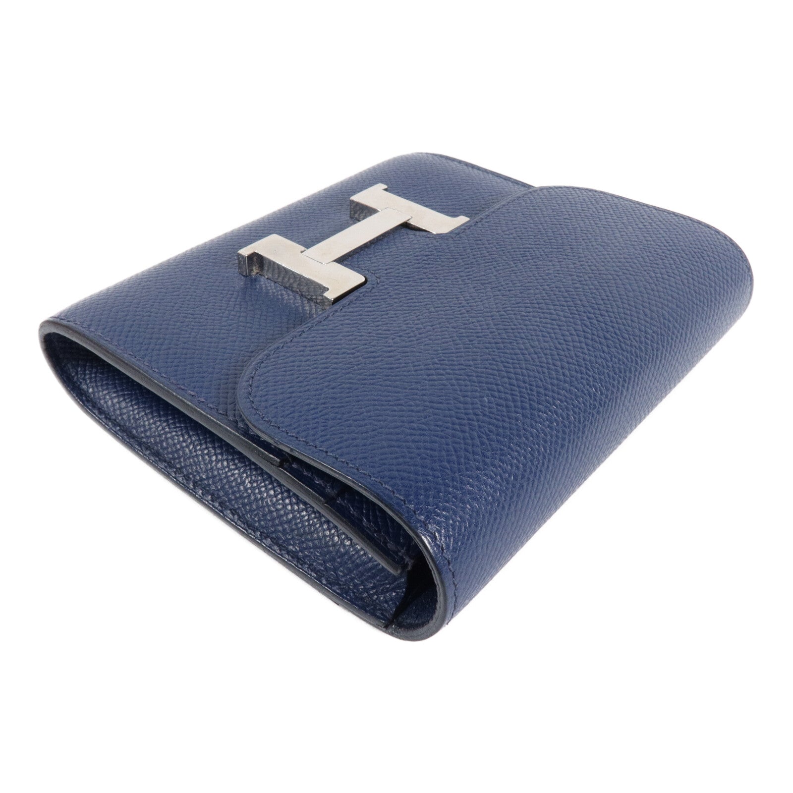 HERMES Epsom皮革Constance Wallet錢包Bleu Saphir