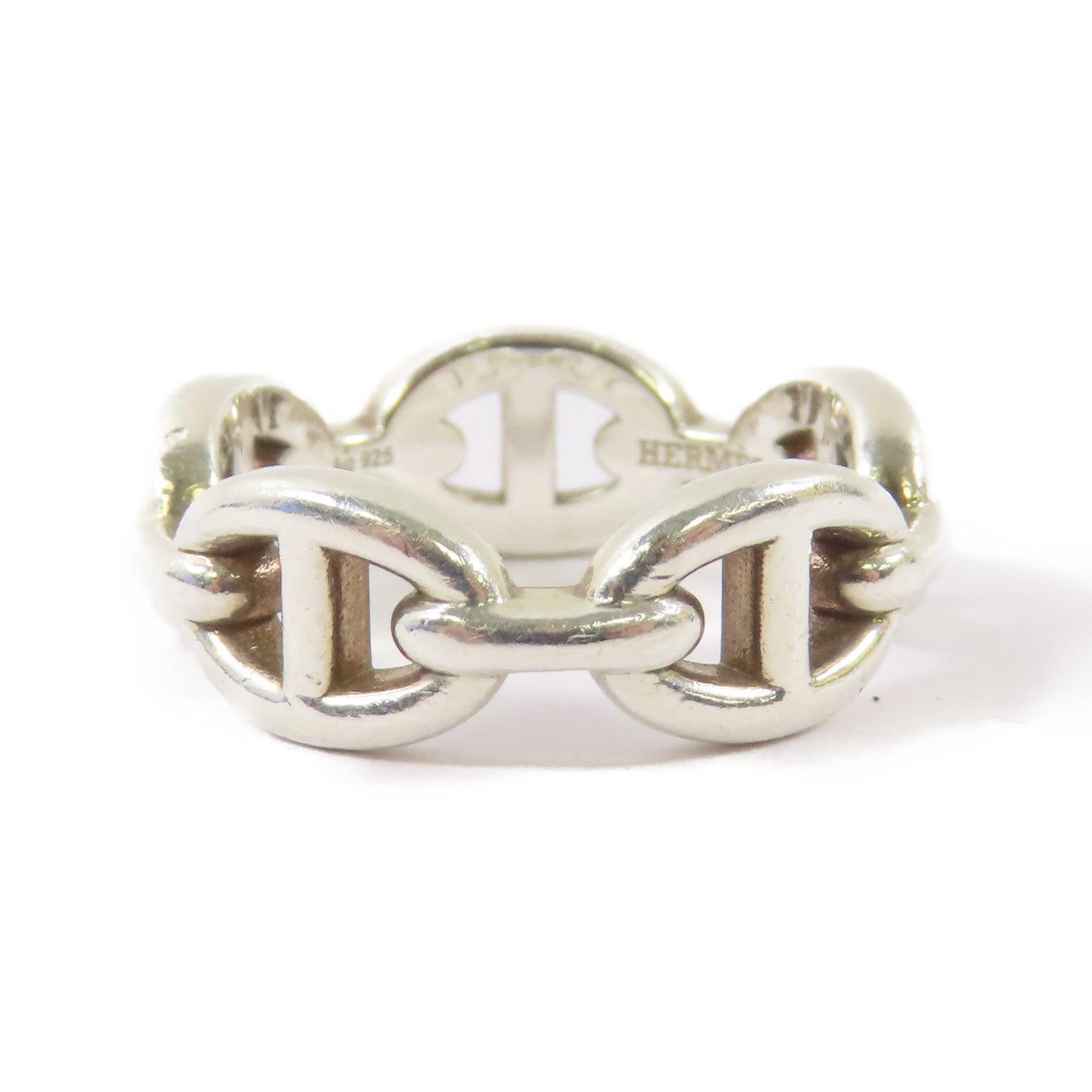 HERMES 925純銀Chaine D'ancre Enchainee戒指Hermes#54/US#6.75