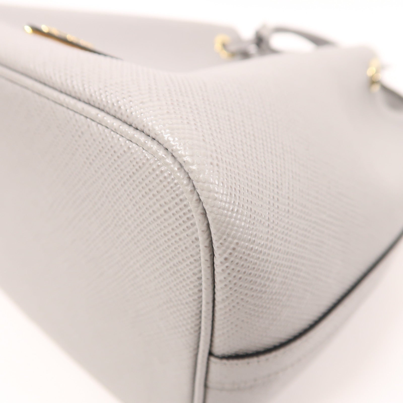 PRADA 牛皮皮革Bucket Bag金扣手挽肩背兩用袋