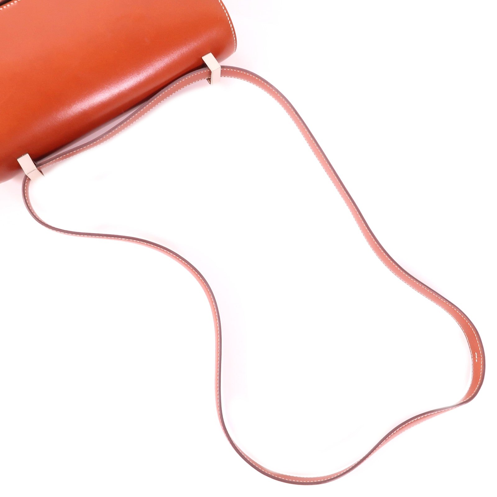 HERMES 【激減優惠】Box Calf皮革Constance 24銀扣肩背袋Brique