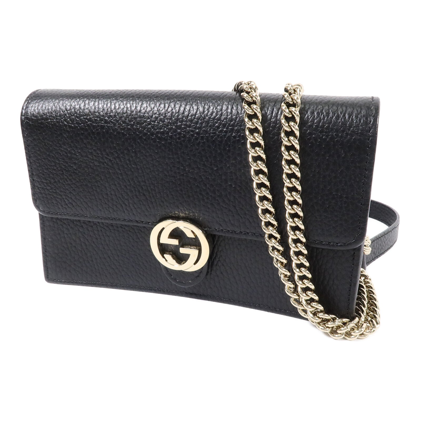 GUCCI 牛皮皮革Chain Shoulder Bag鏈帶肩背袋
