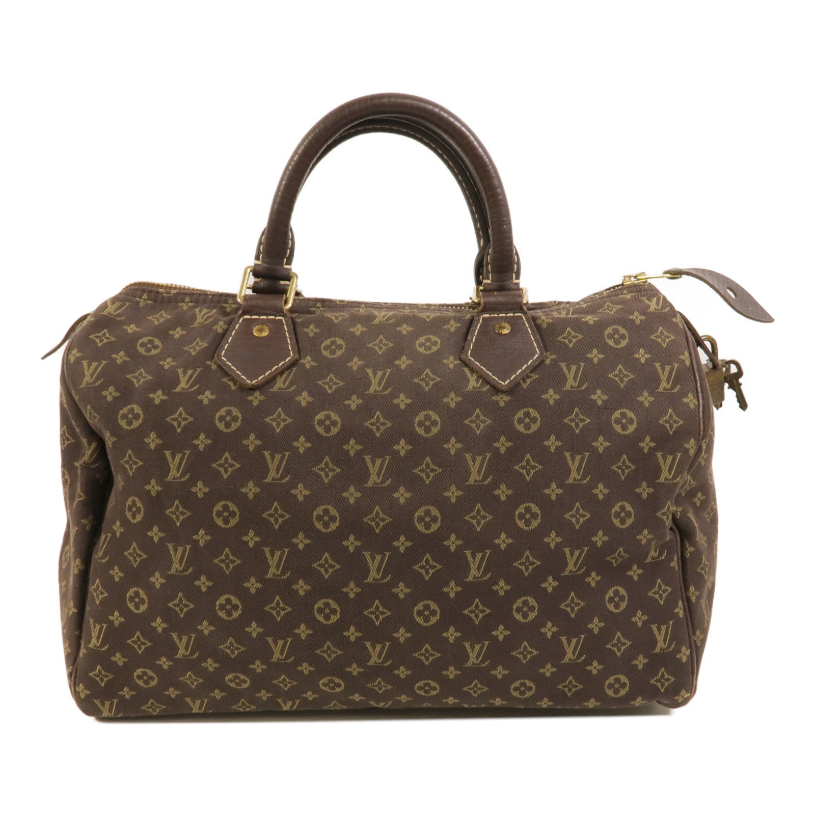 LOUIS VUITTON Monogram Mini Lin Speedy 30金扣手挽袋