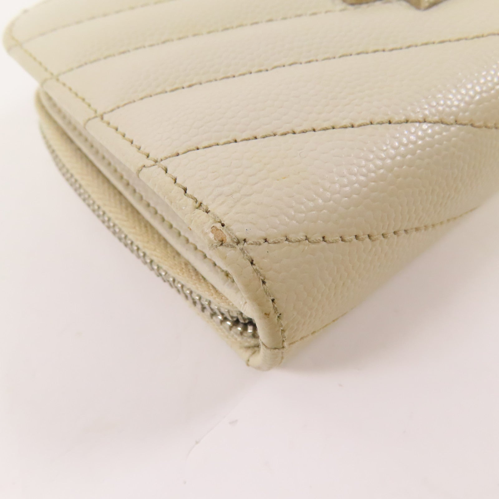 SAINT LAURENT 牛皮皮革Bifold Wallet銀扣錢包