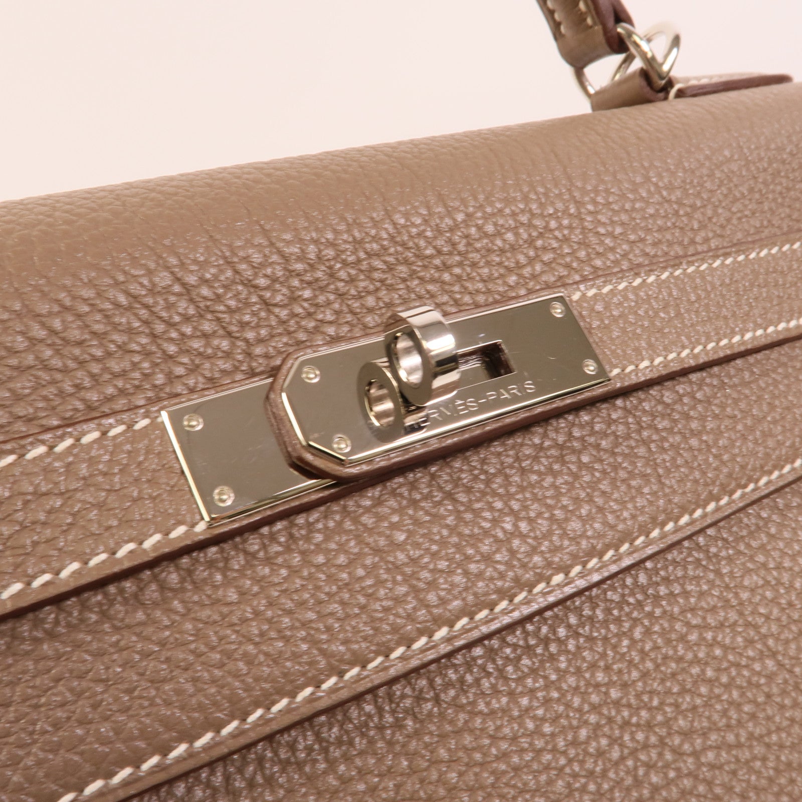 HERMES Togo皮革Kelly 32手挽肩背兩用袋Etoupe