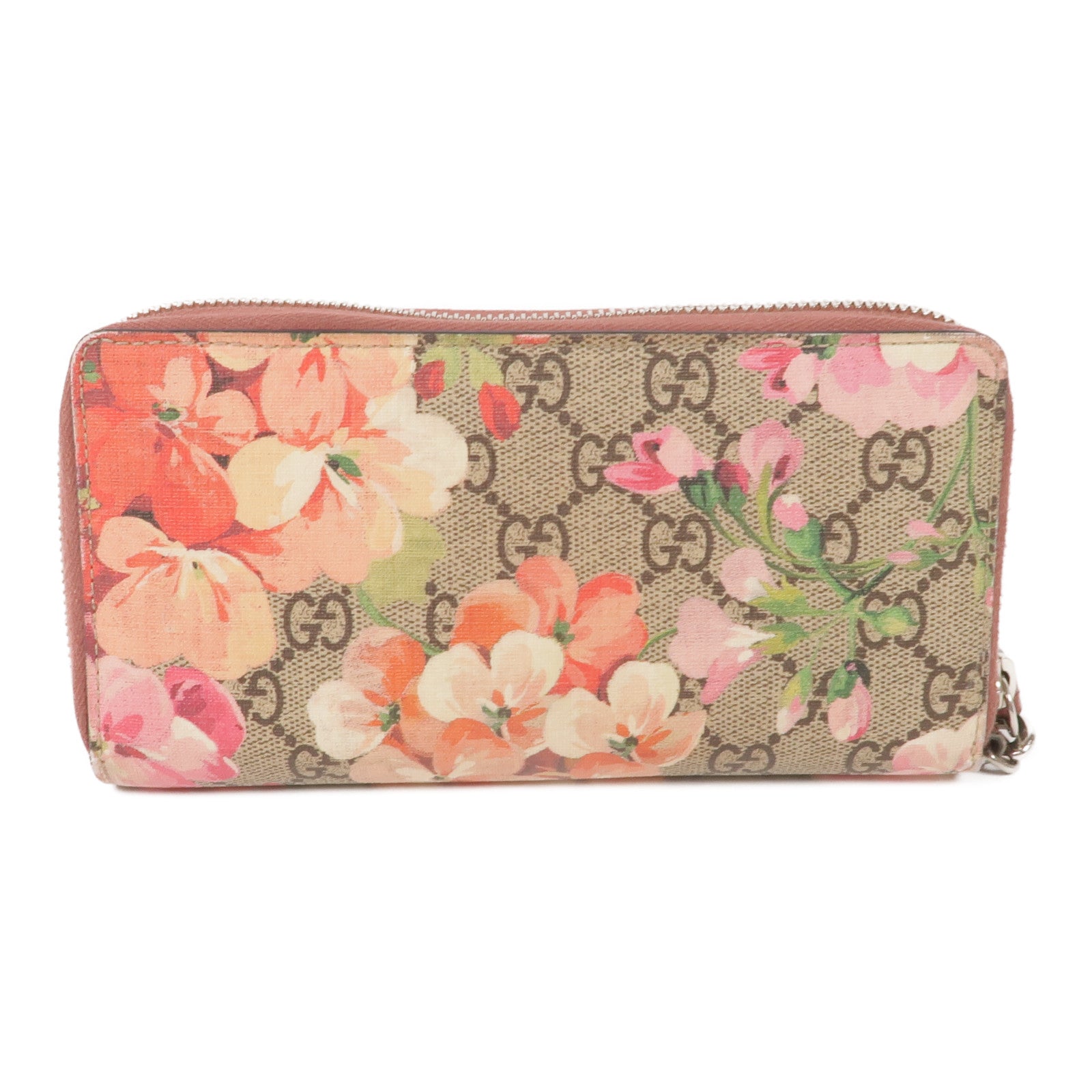 GUCCI 塗層帆布Zipper Long Wallet銀扣長錢包