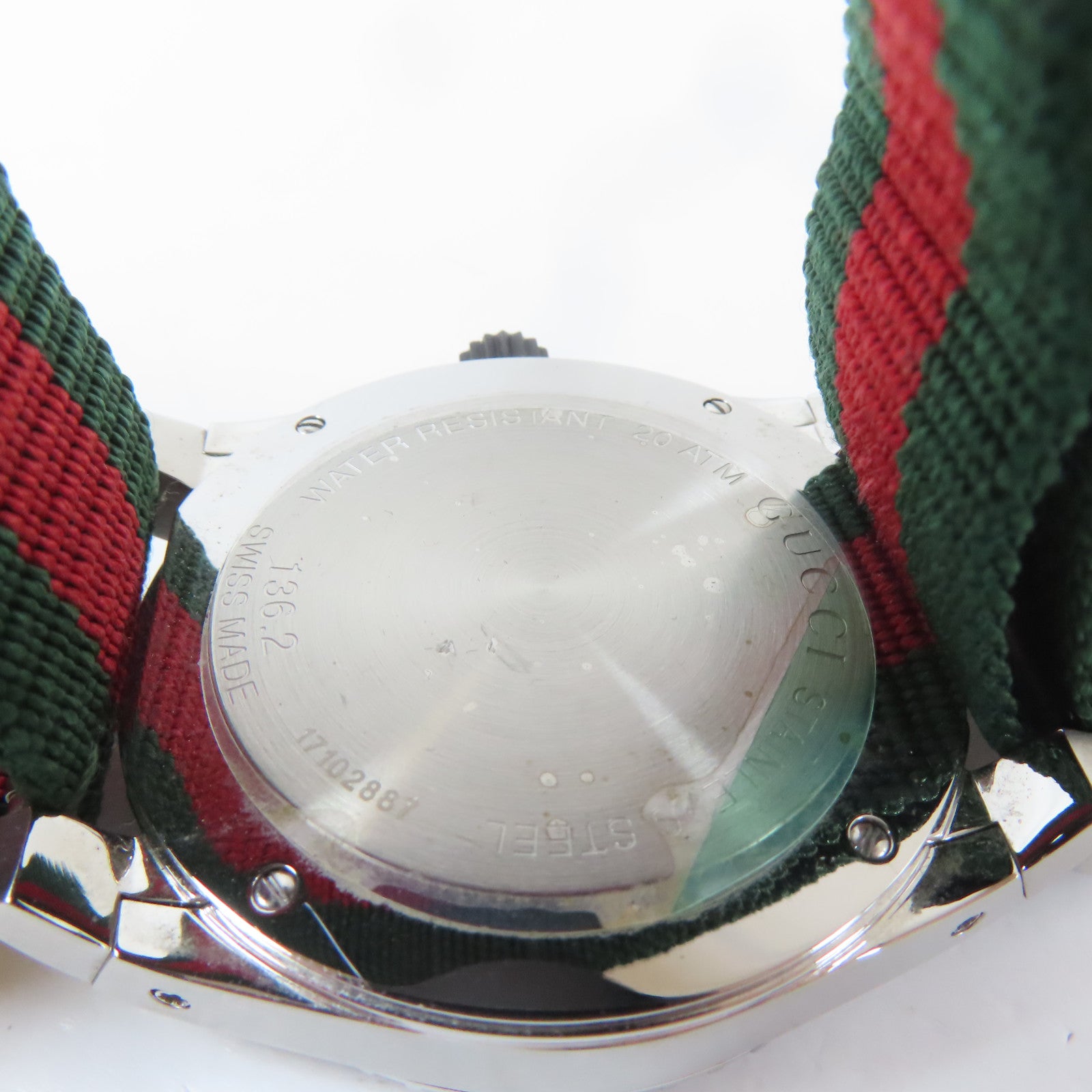 GUCCI Dive 45mm不鏽鋼/帆布帶手錶石英機芯黑色
