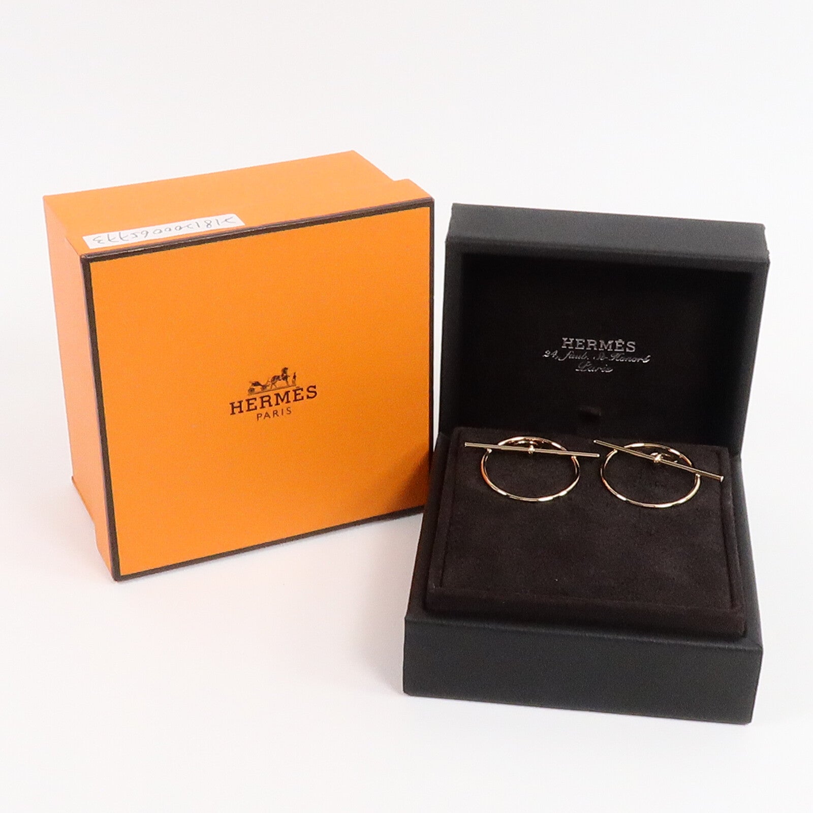HERMES 18K玫瑰金Loop Earrings耳環