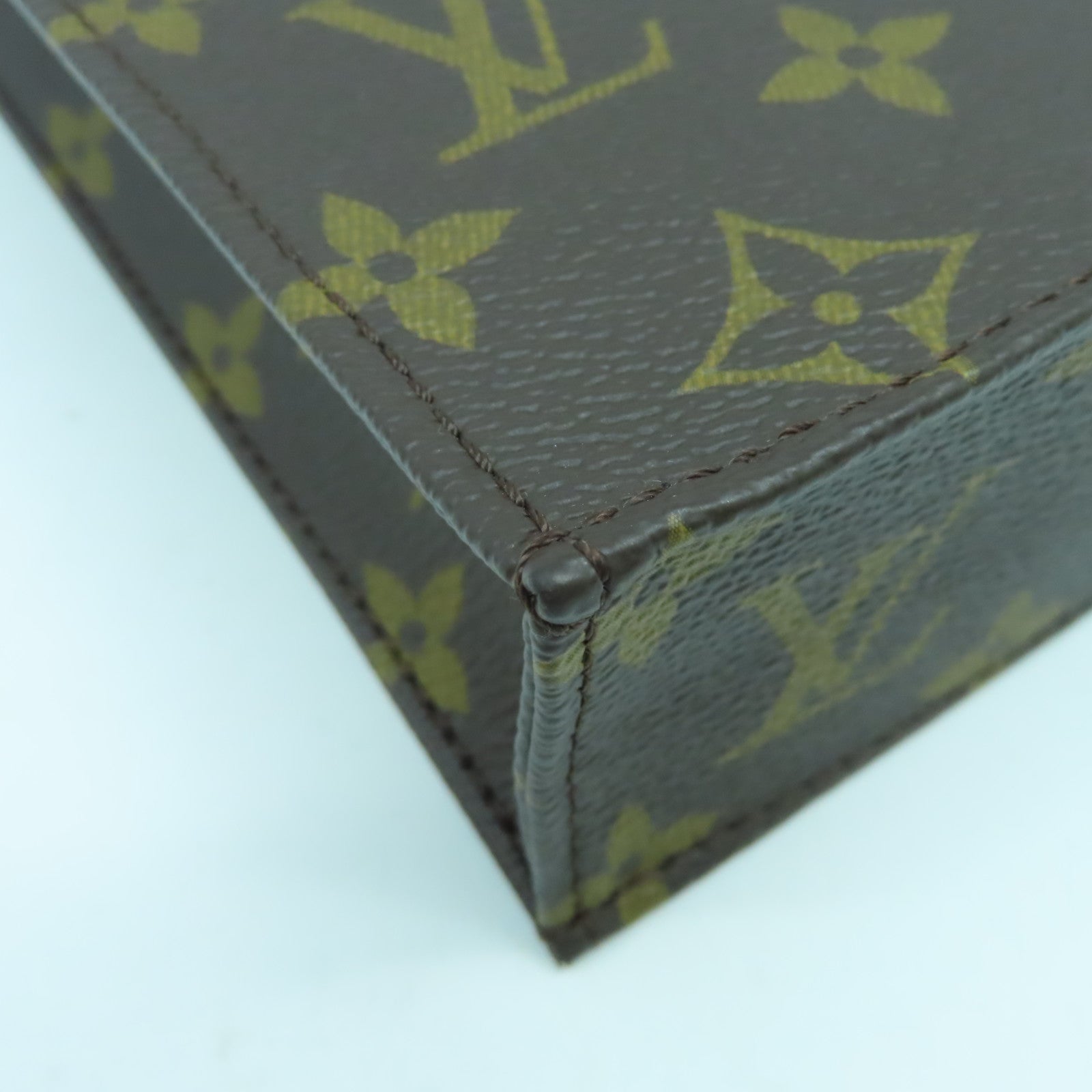 LOUIS VUITTON 【激減優惠】Monogram Petit Sac Plat金扣手挽肩背兩用袋啡色