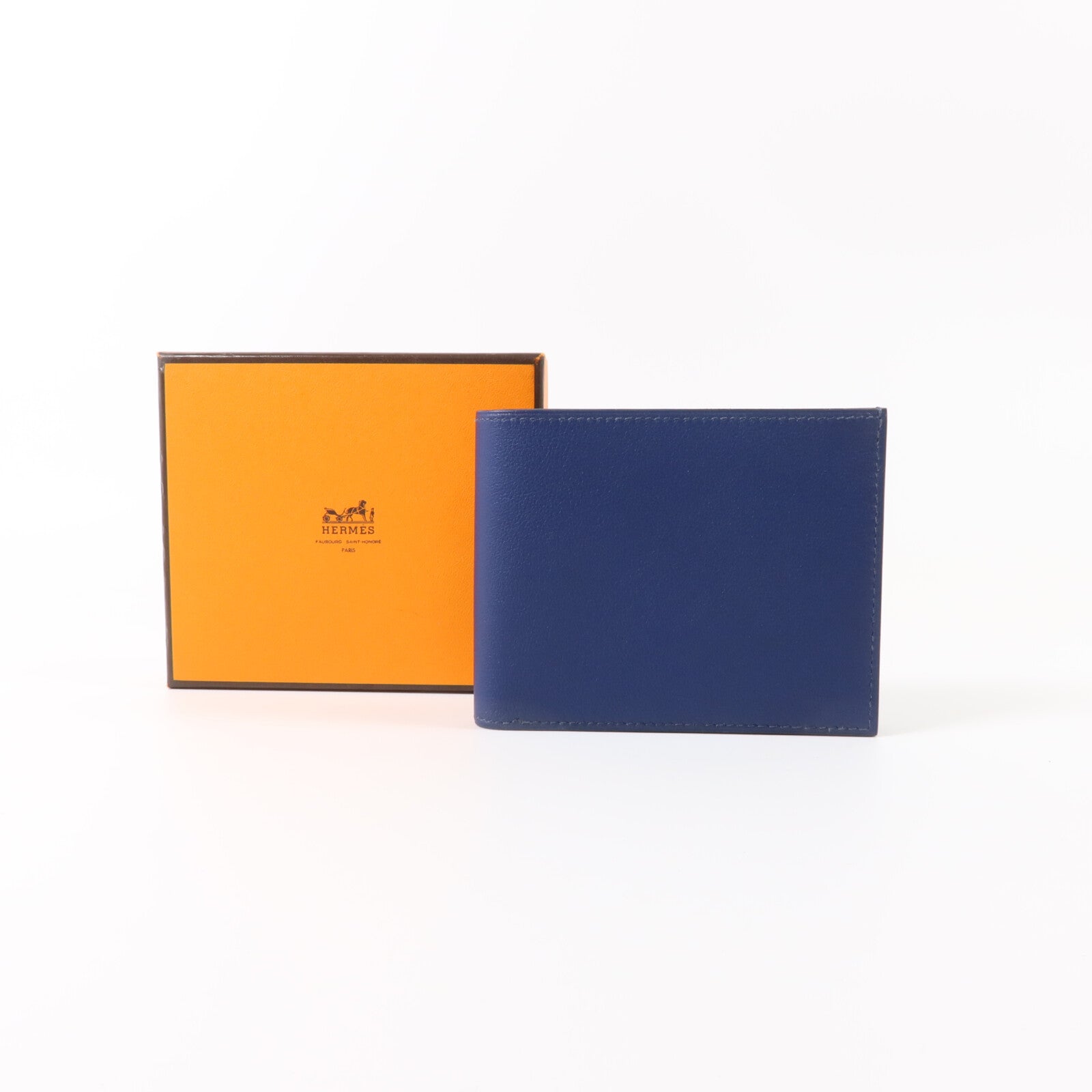 HERMES Evercolor皮革MC2 Copernic Wallet錢包Bleu Nuit