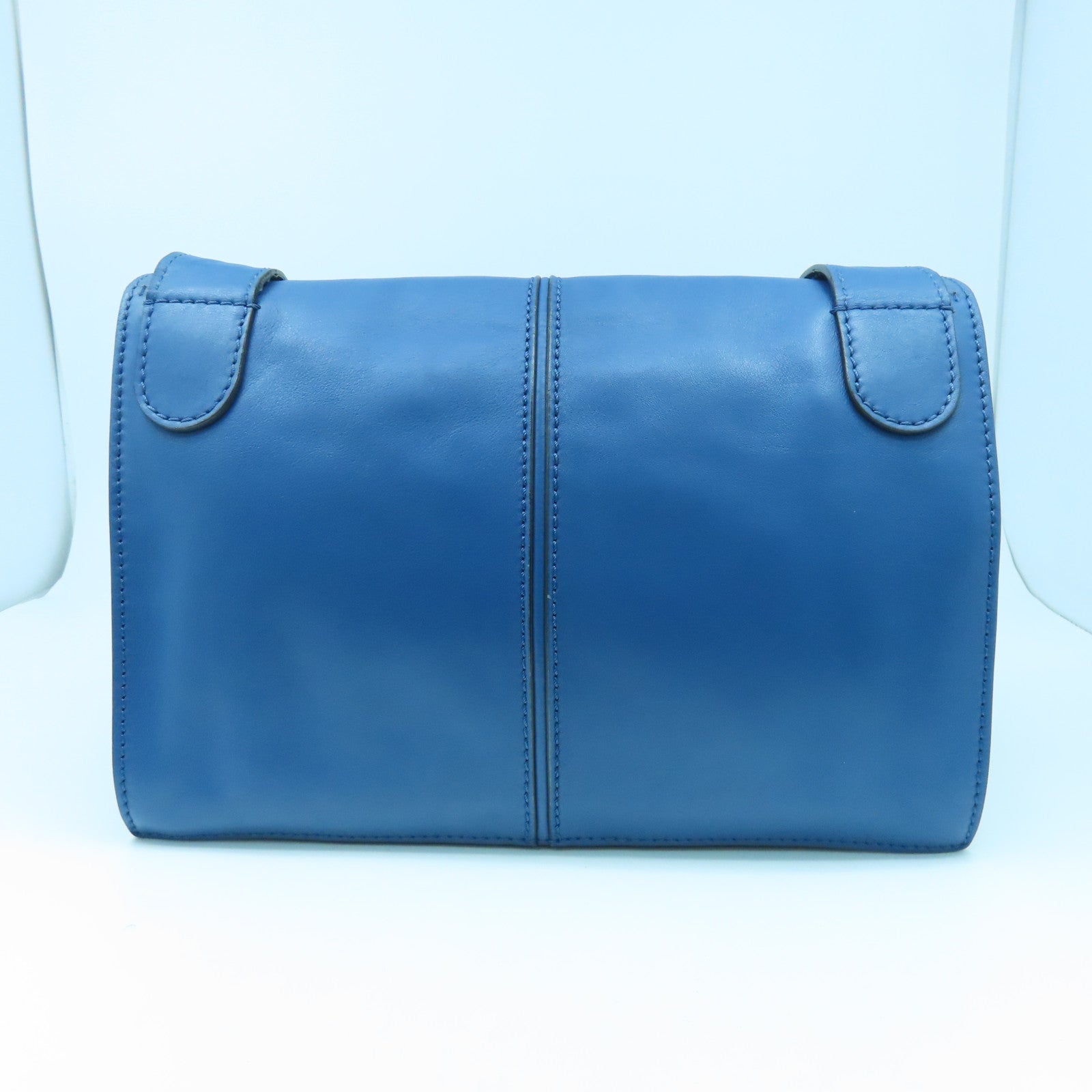 Valentino 【激減優惠】牛皮皮革Shoulder Bag銀扣肩背袋藍色