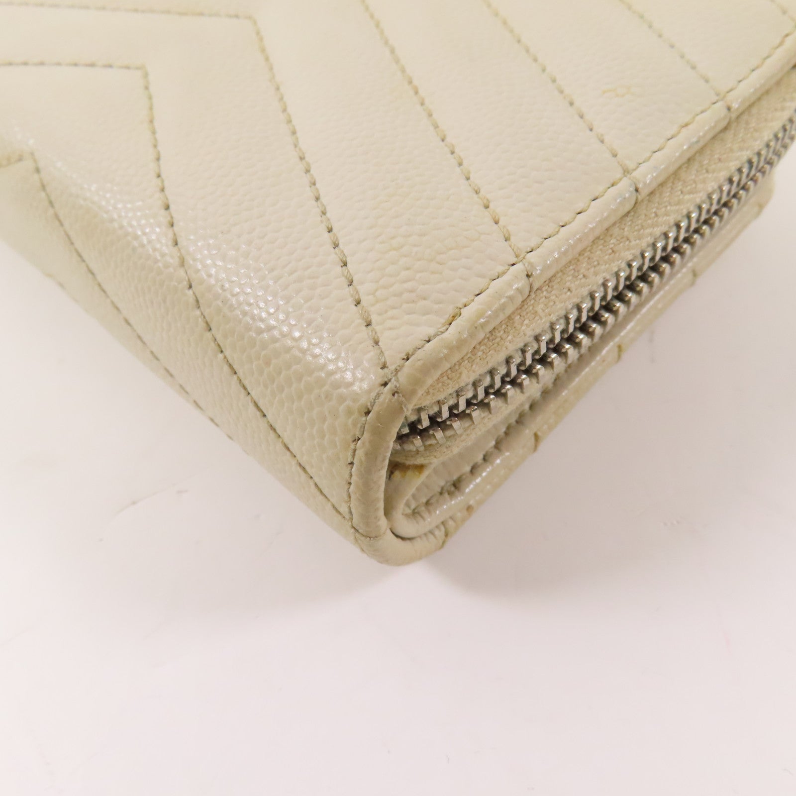 SAINT LAURENT 牛皮皮革Bifold Wallet銀扣錢包