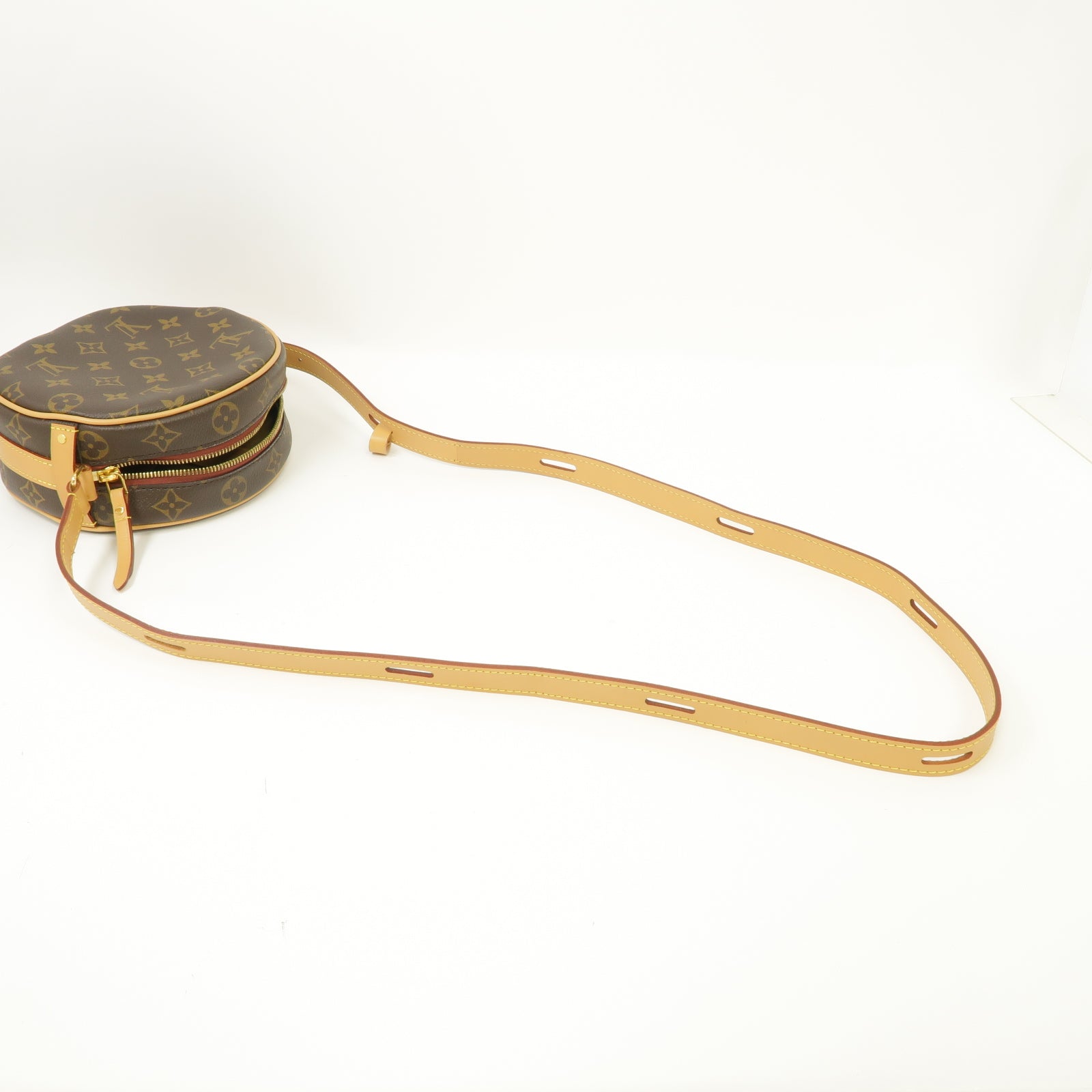 LOUIS VUITTON Monogram Boite Chapeau Souple PM金扣肩背袋棕色