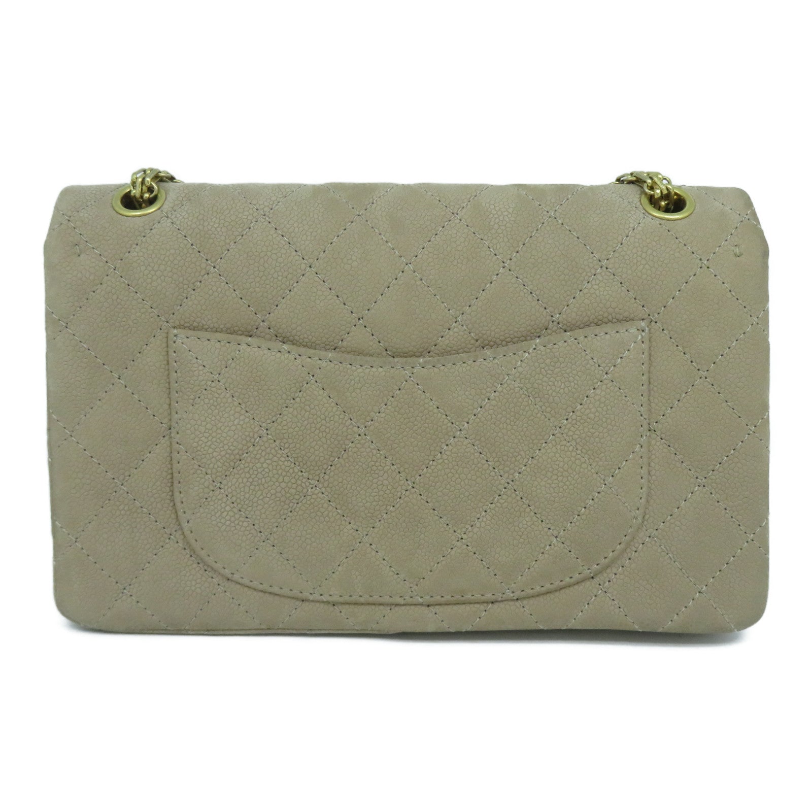 CHANEL 【激減優惠】菱格麂皮皮革2.55 Chain Shoulder Bag金扣鏈帶肩背袋啡色