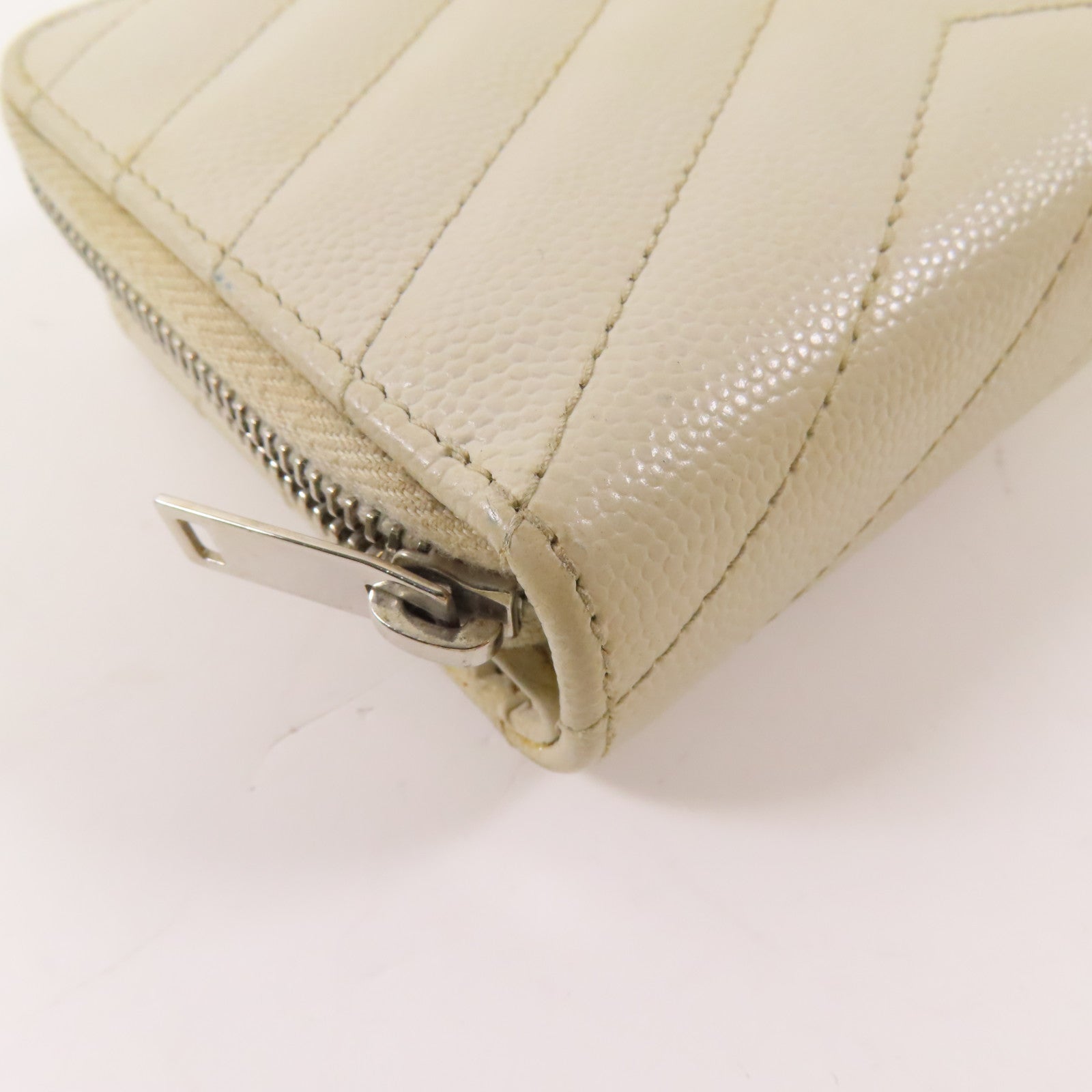 SAINT LAURENT 牛皮皮革Bifold Wallet銀扣錢包